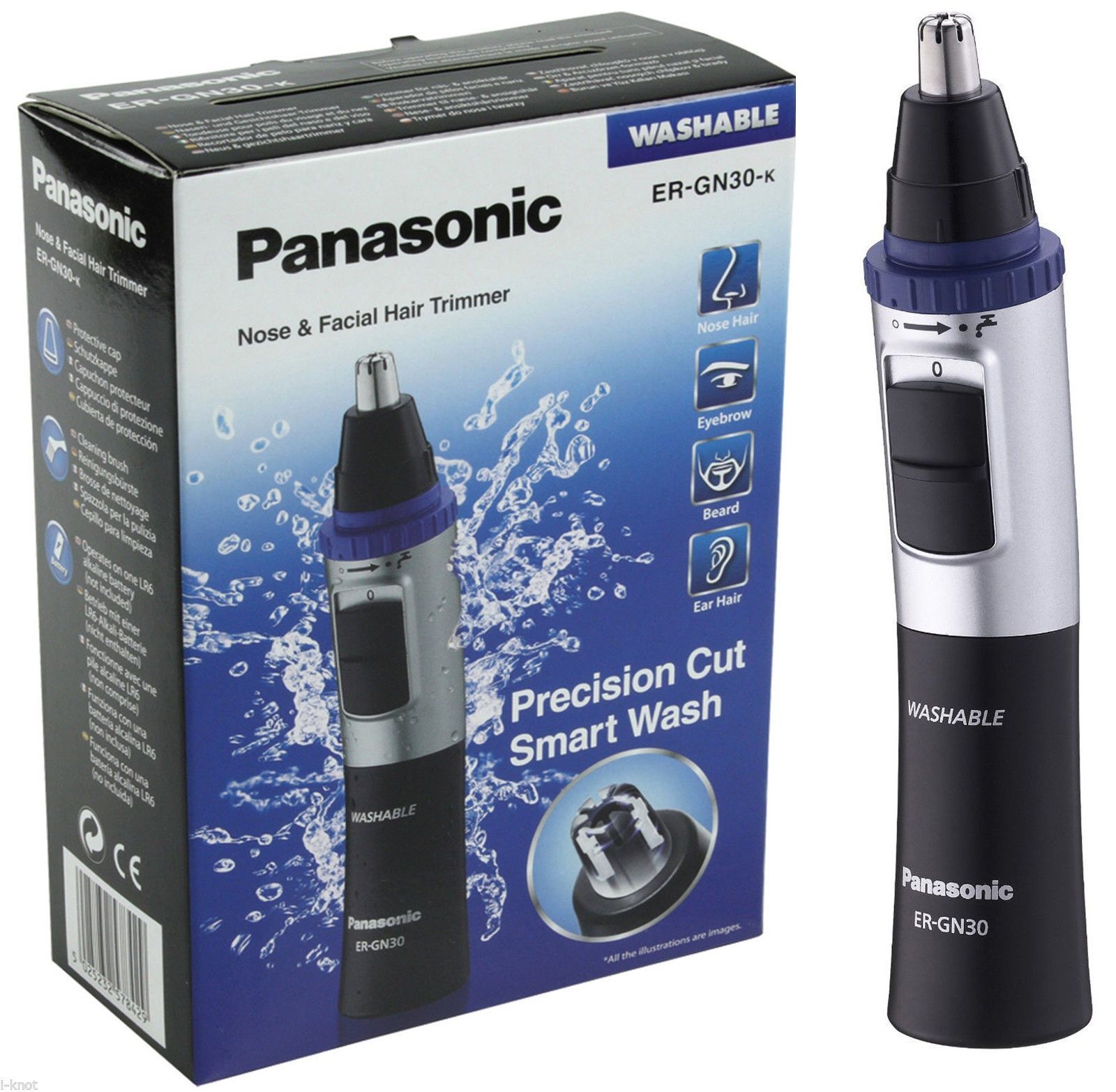 Panasonic ER-GN30 Wet & Dry Nose, Ear & Facial Hair Trimmer ...