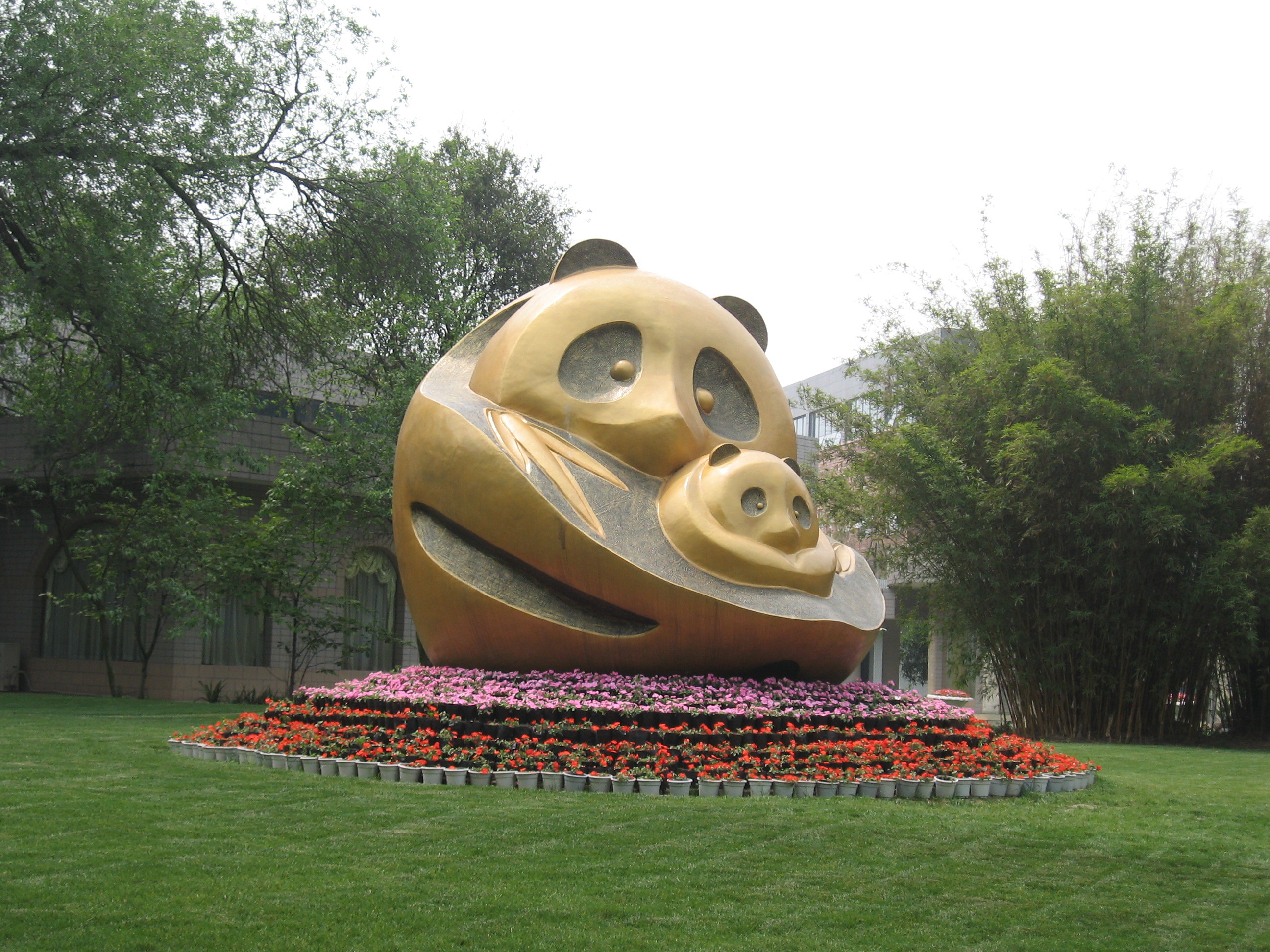 Panda statues photo