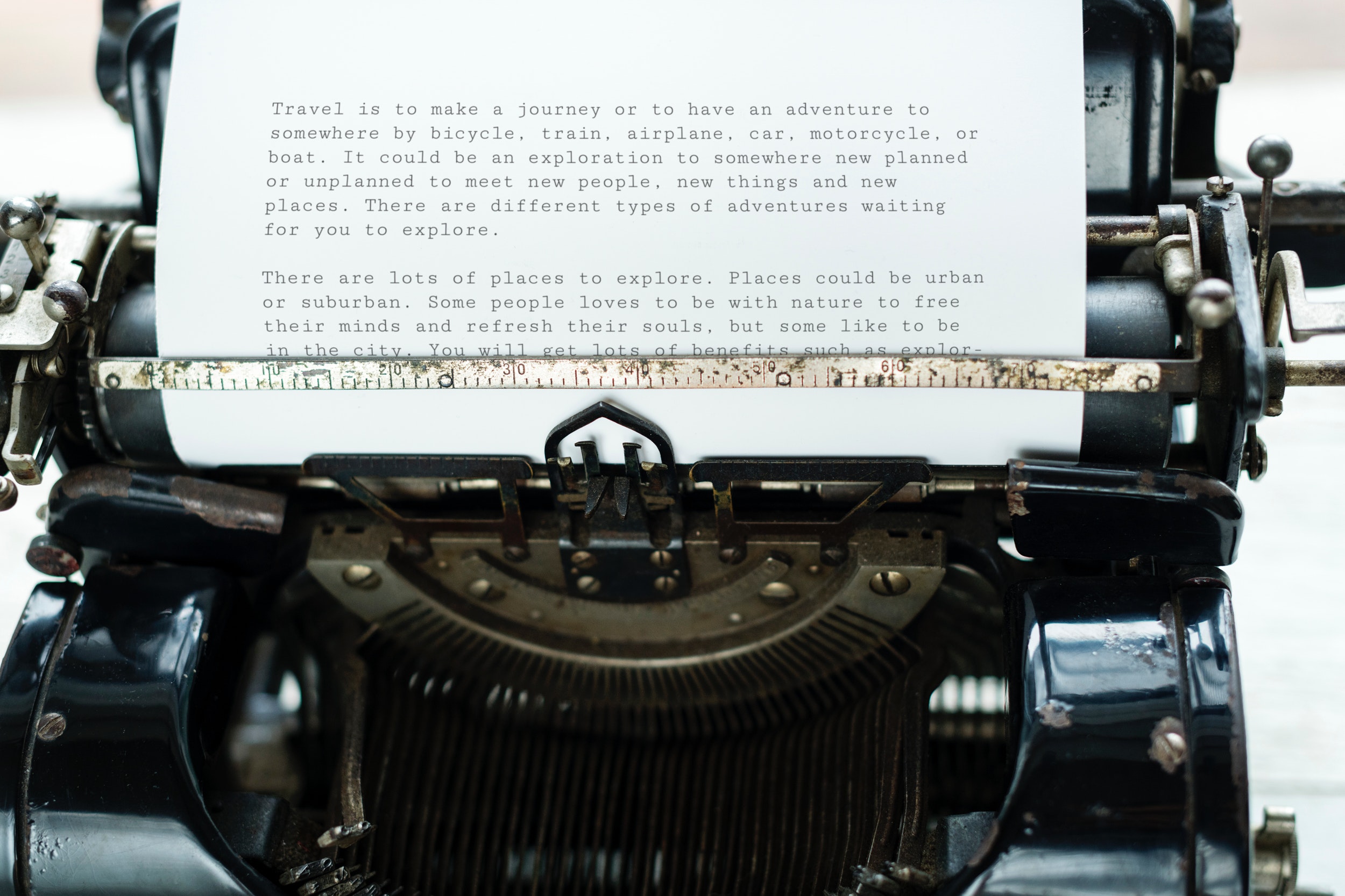 Paper attached to typewriter photo