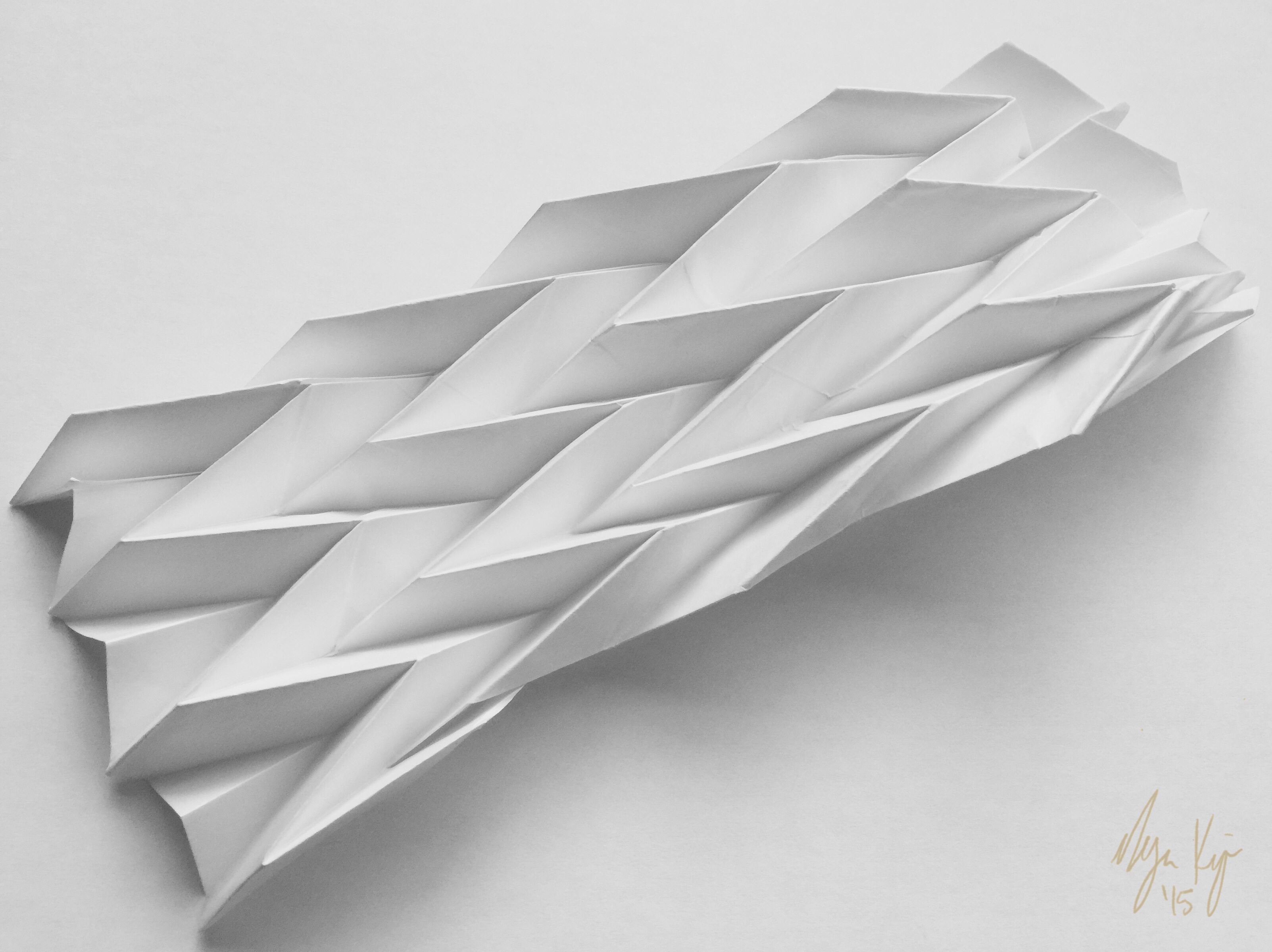 Programmed paper resting (Miura-Ori origami fold study ...