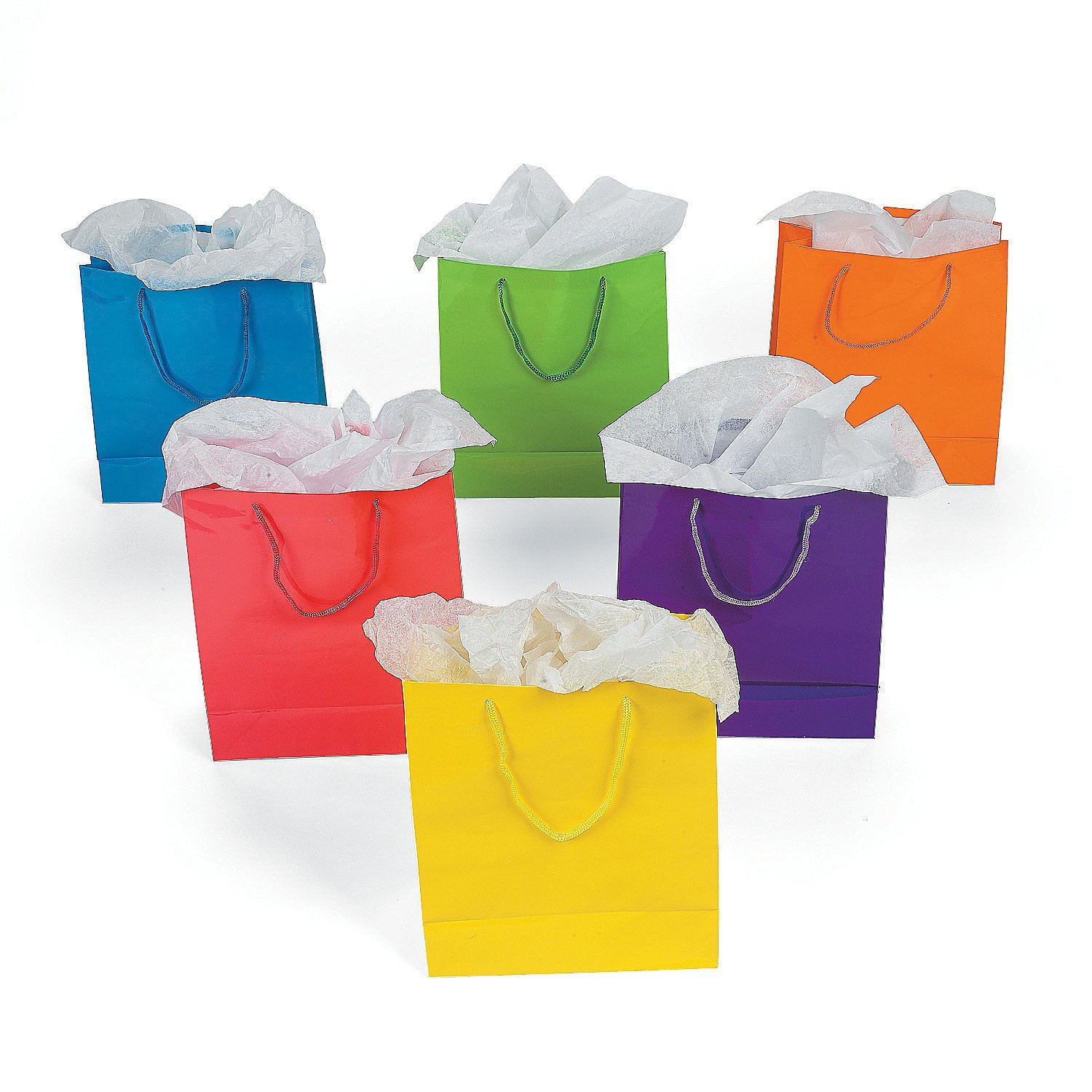 Amazon.com: Fun Express Medium Neon Gift Bags, 1-Dozen, 9-Inch Tall ...