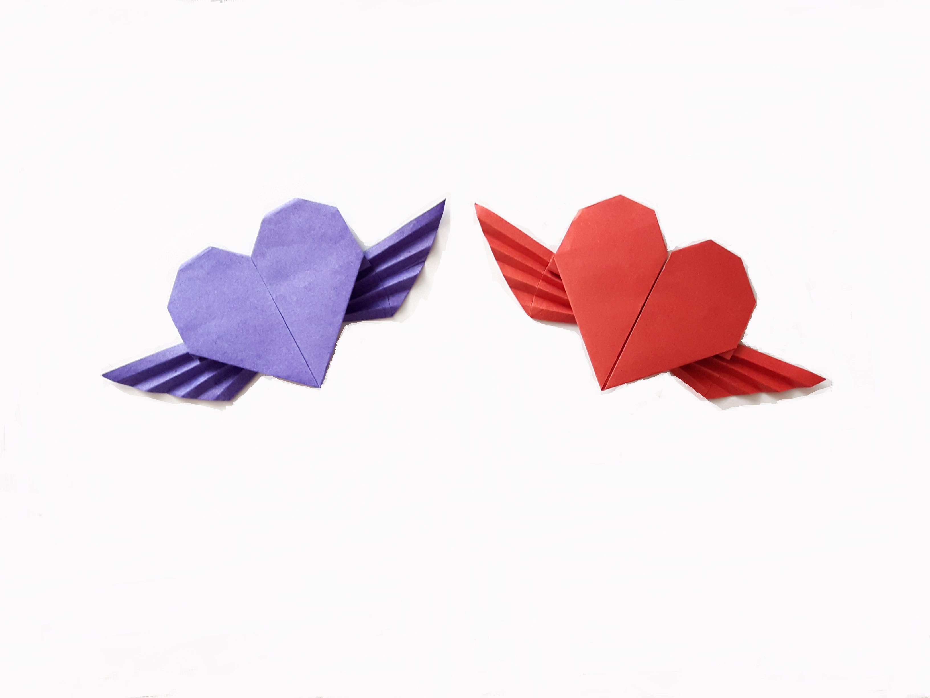 How to make a Paper Heart with wings? (for beginner) - YouTube