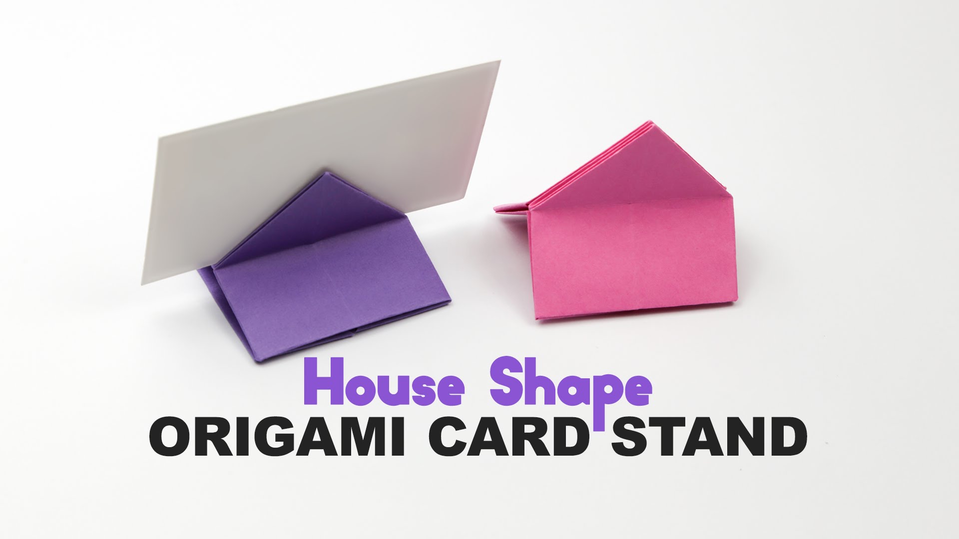 Origami Square / House Shaped Card Stand Tutorial ♥ DIY ...