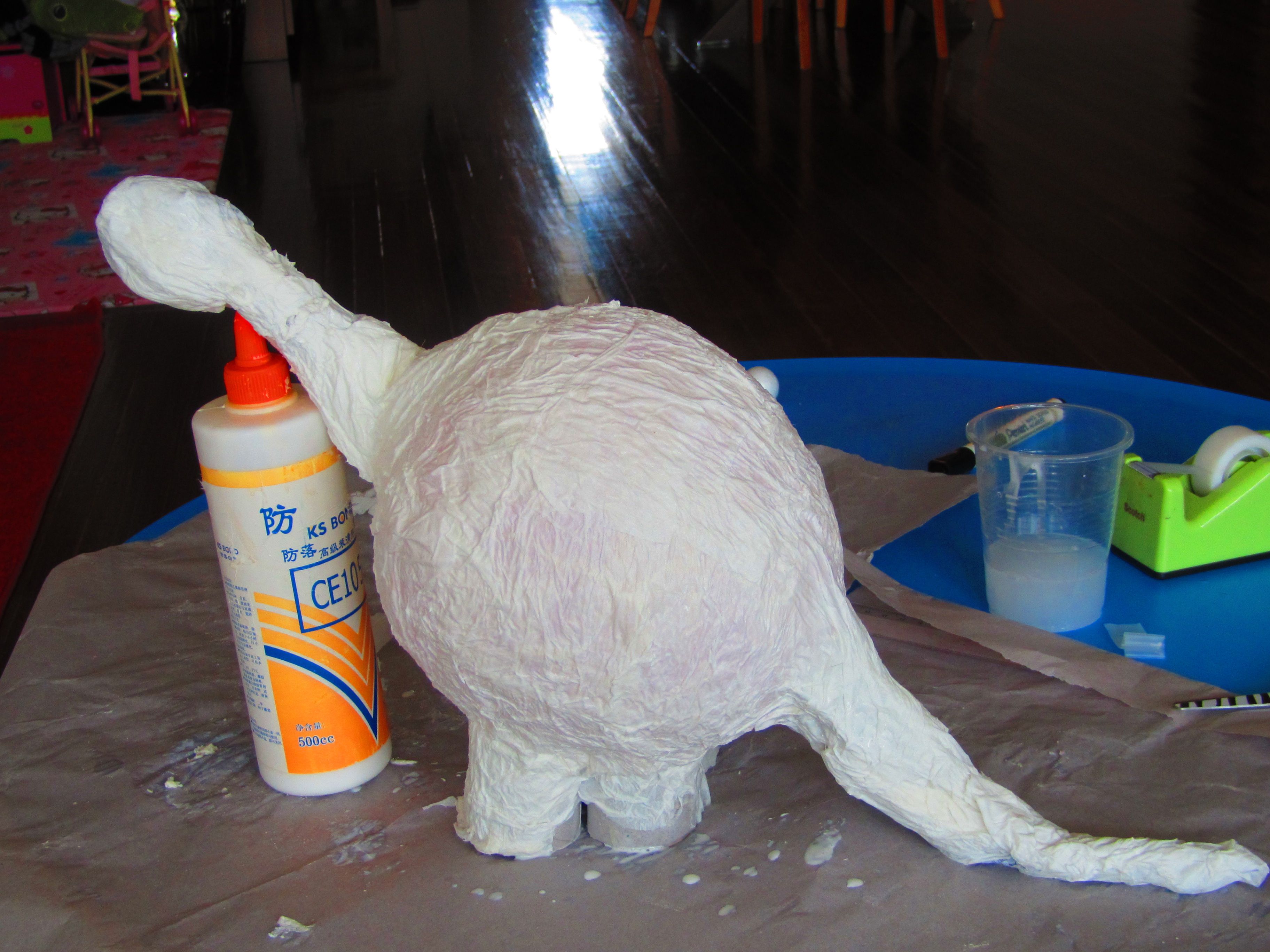 Cover the entire dinosaur with toilet paper and let it dry3648 x ...
