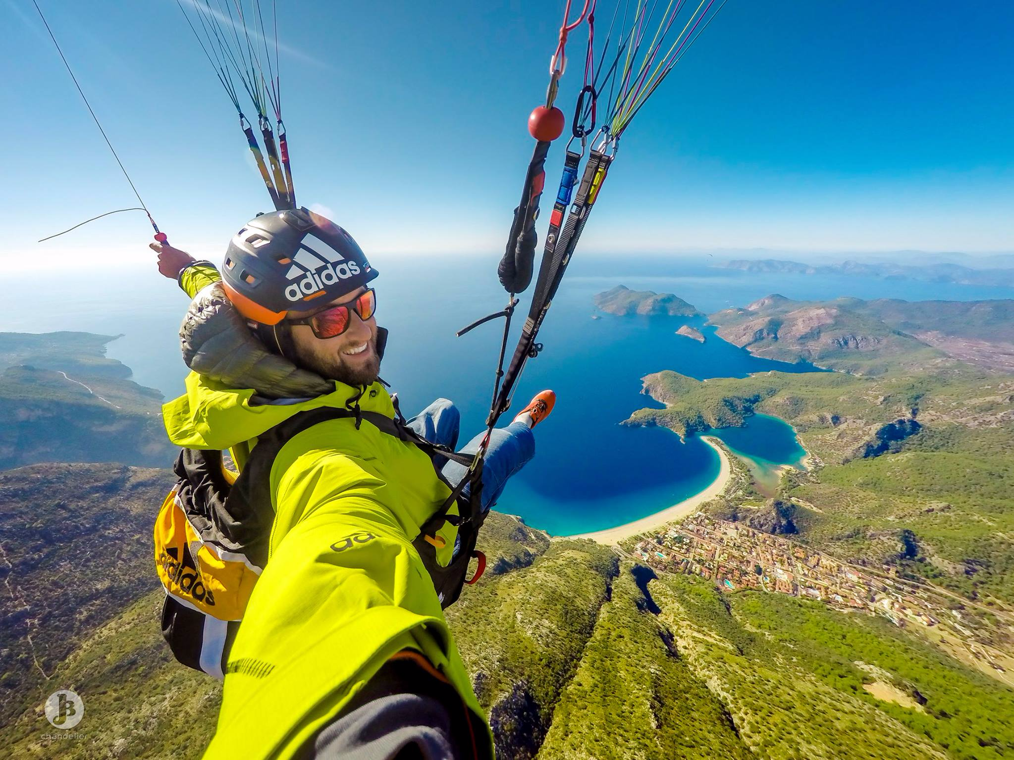 Professional paraglider pilot JB Chandelier performs outrageous ...