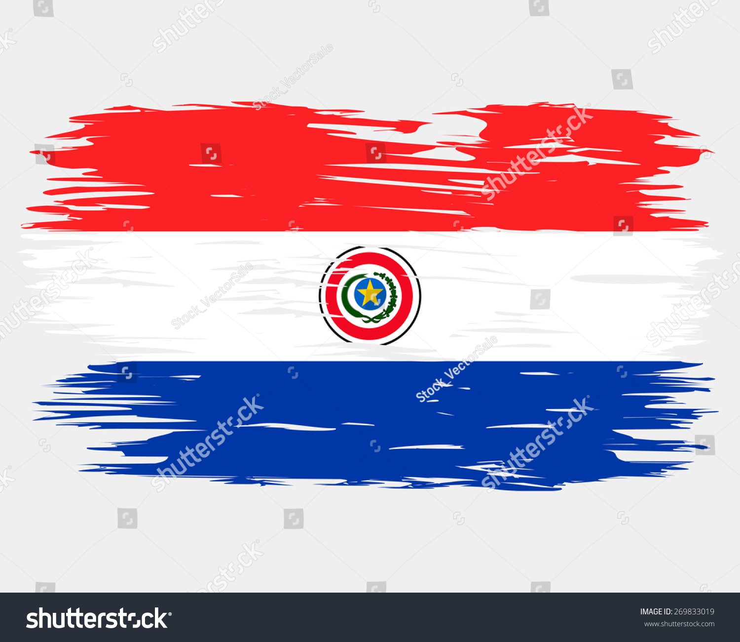 Flag Paraguay Painted Brush Colored Inks Stock Vector 269833019 ...