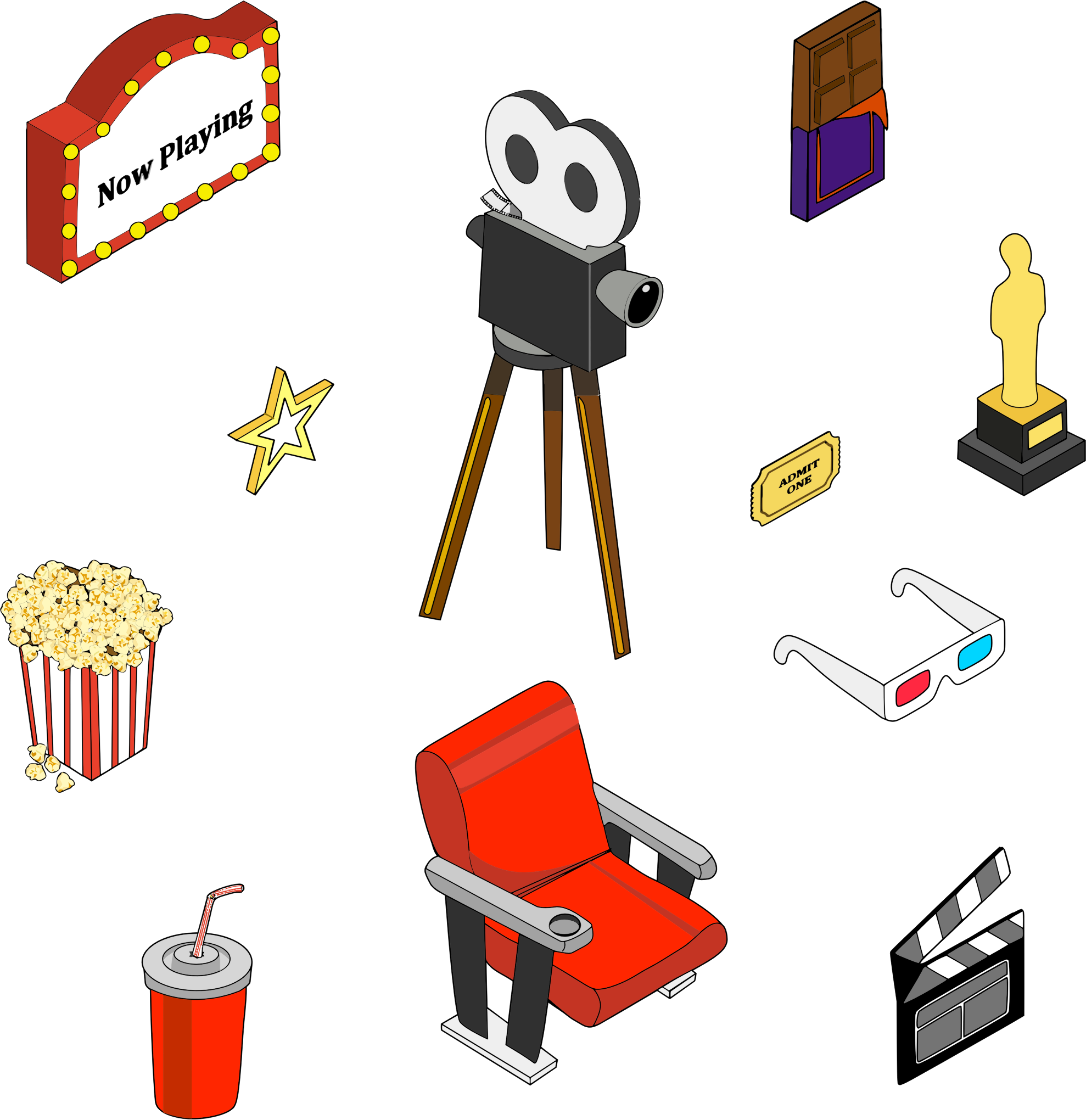 Cinema Paraphernalia Icons PNG - Free PNG and Icons Downloads