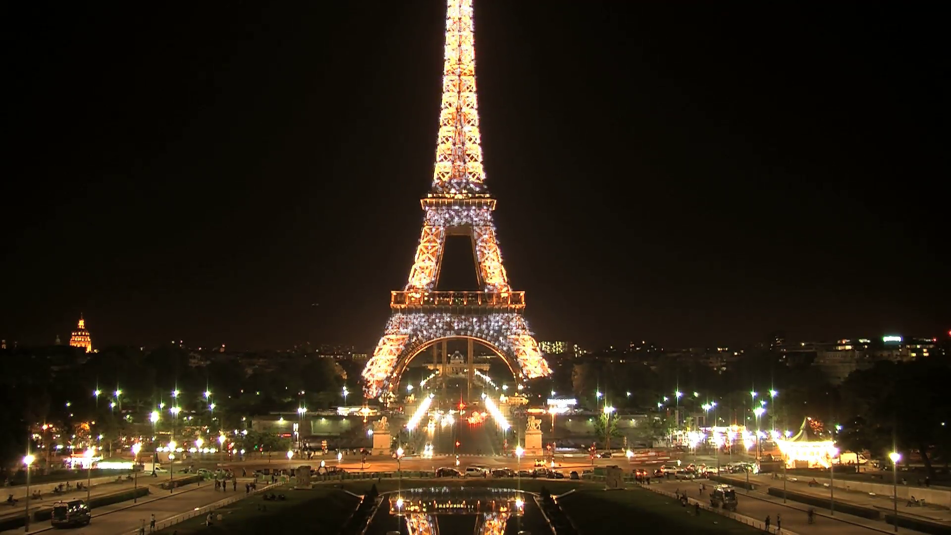 Eiffel tower at night light show timelapse, Paris, France Stock ...