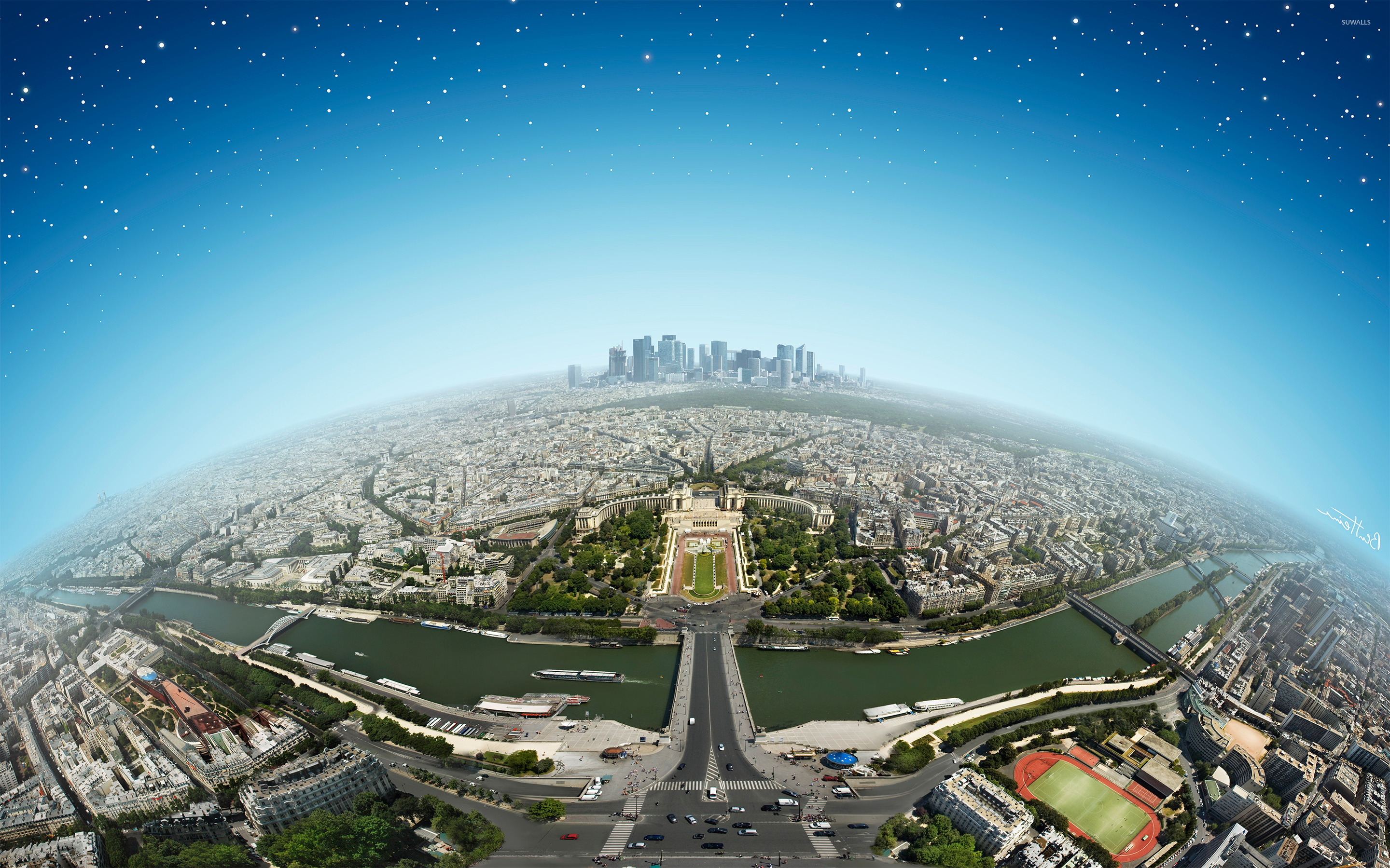 Paris from space wallpaper - Digital Art wallpapers - #31797