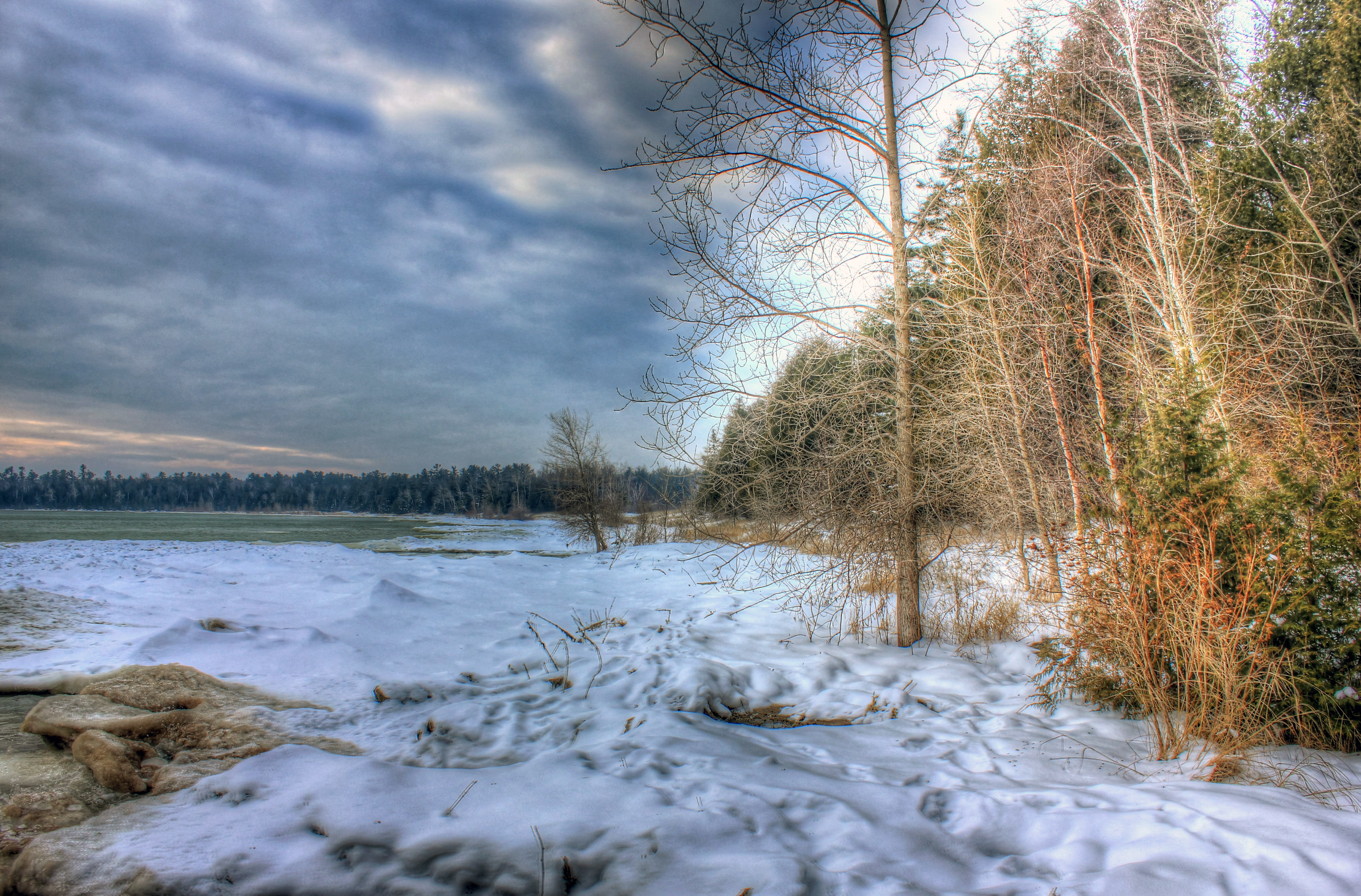 Winter Landscape at Newport State Park, Wisconsin image - Free stock ...
