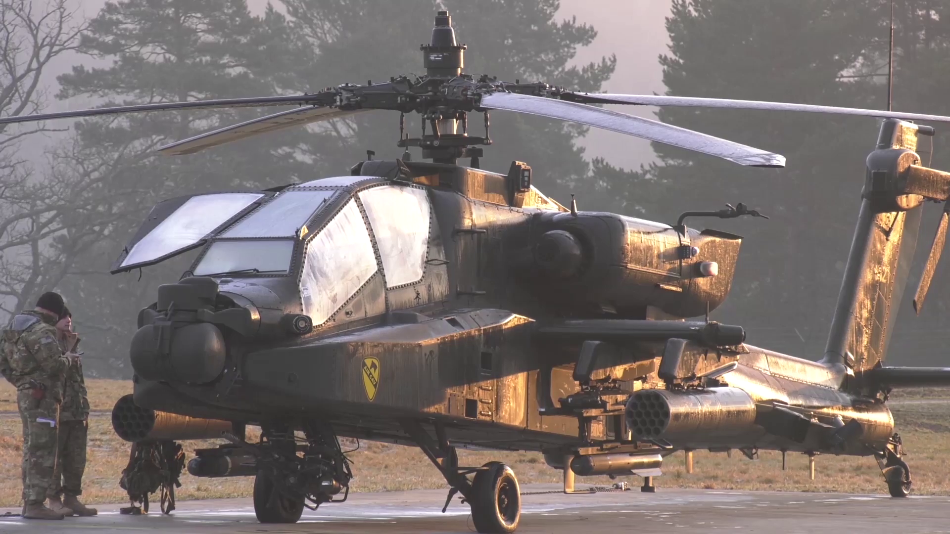 Apache helicopter parked at Hohenfels Training Area, Germany Stock ...