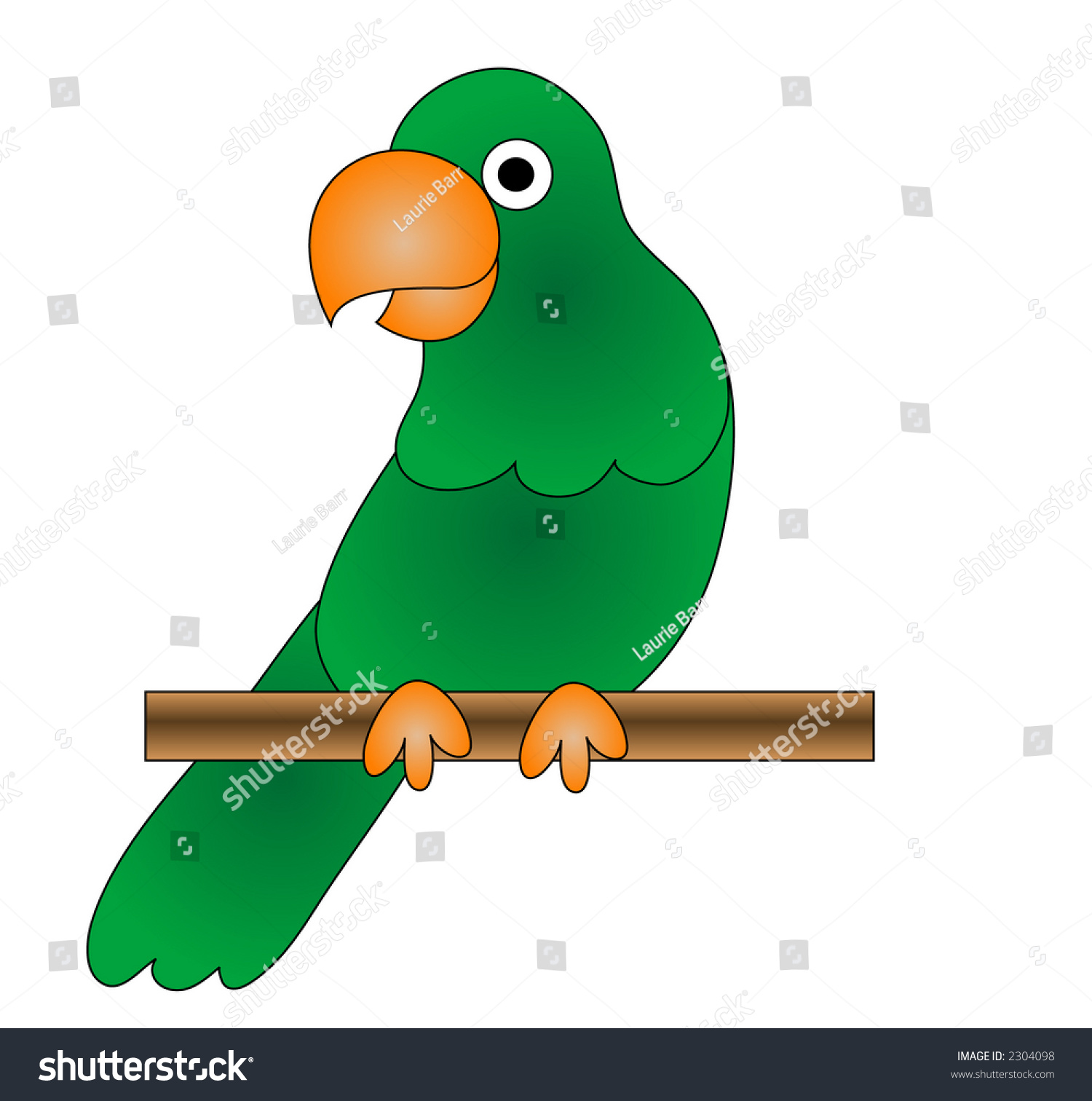 Vector Green Parrot Clipart Stock Vector 2304098 - Shutterstock