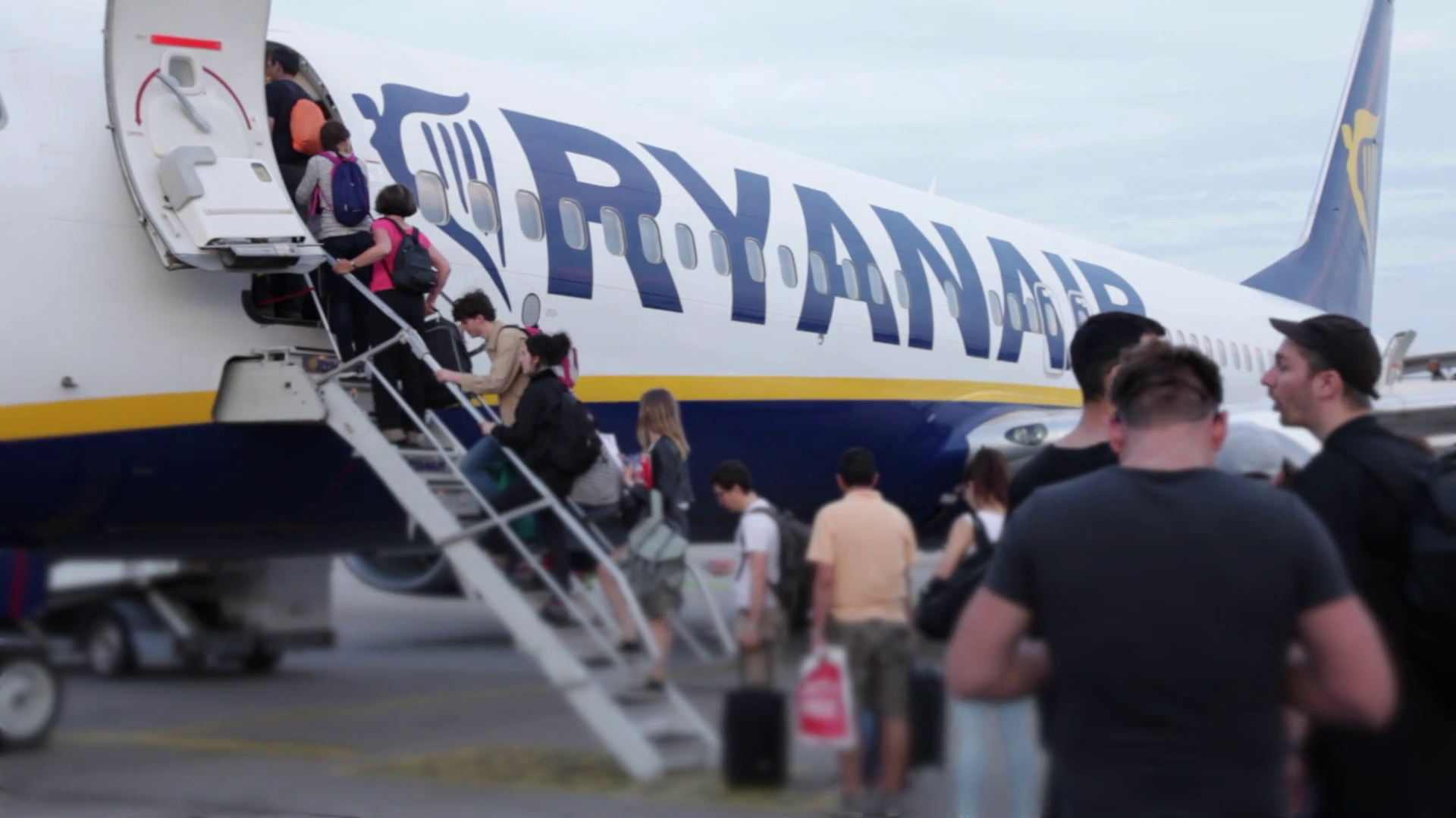 Passengers Boarding A Ryanair Plane Stock Video Footage - Videoblocks