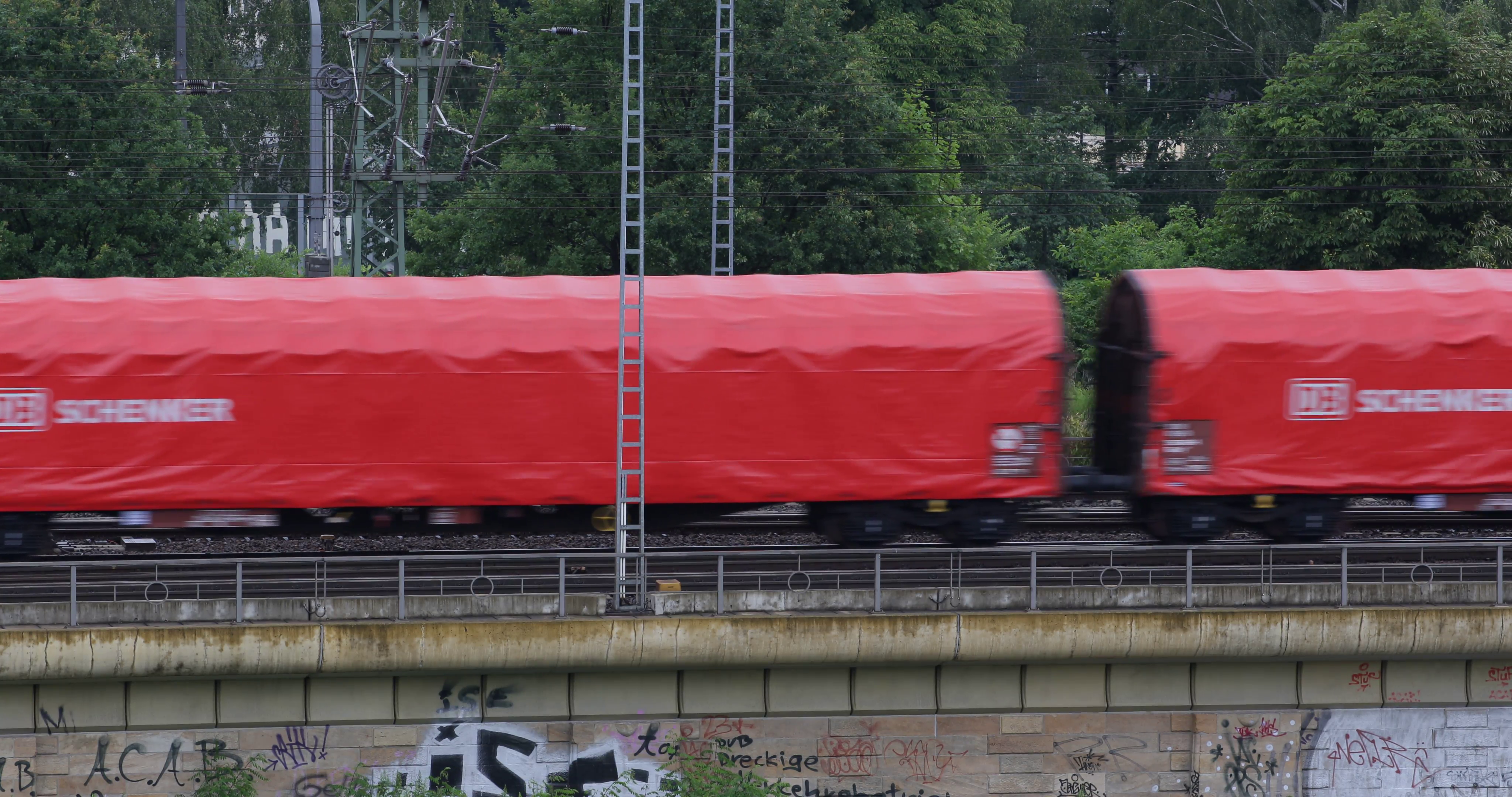 DB Schenker Transportation Logistics Train Passing Cargo Load Extern ...