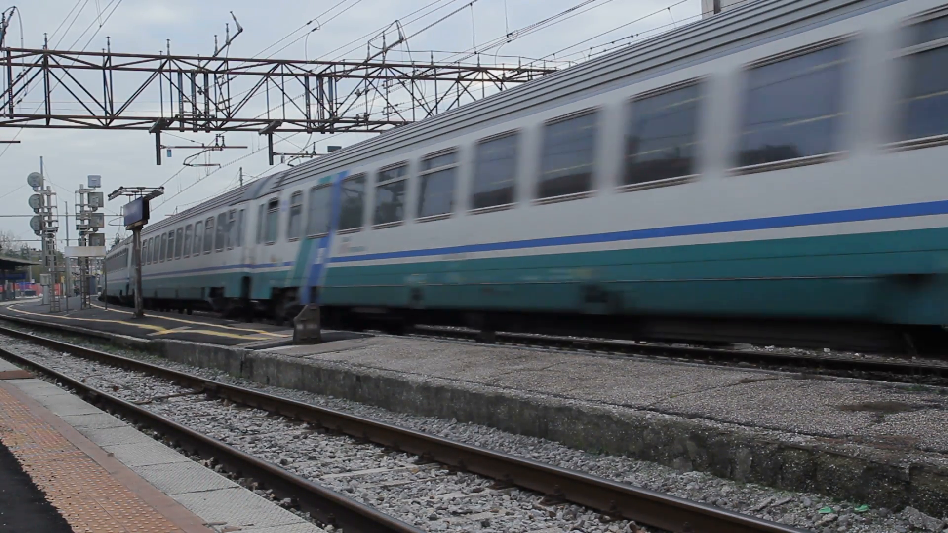 Intercity Trenitalia train is passing from the station. Stock Video ...