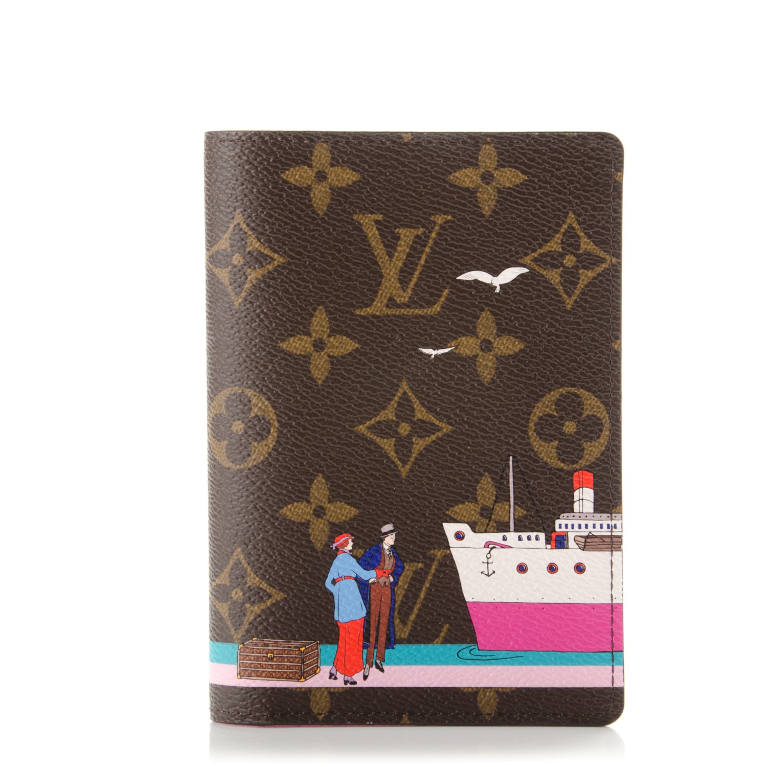 LOUIS VUITTON Monogram Illustre Transatlantic Passport Cover Rose ...