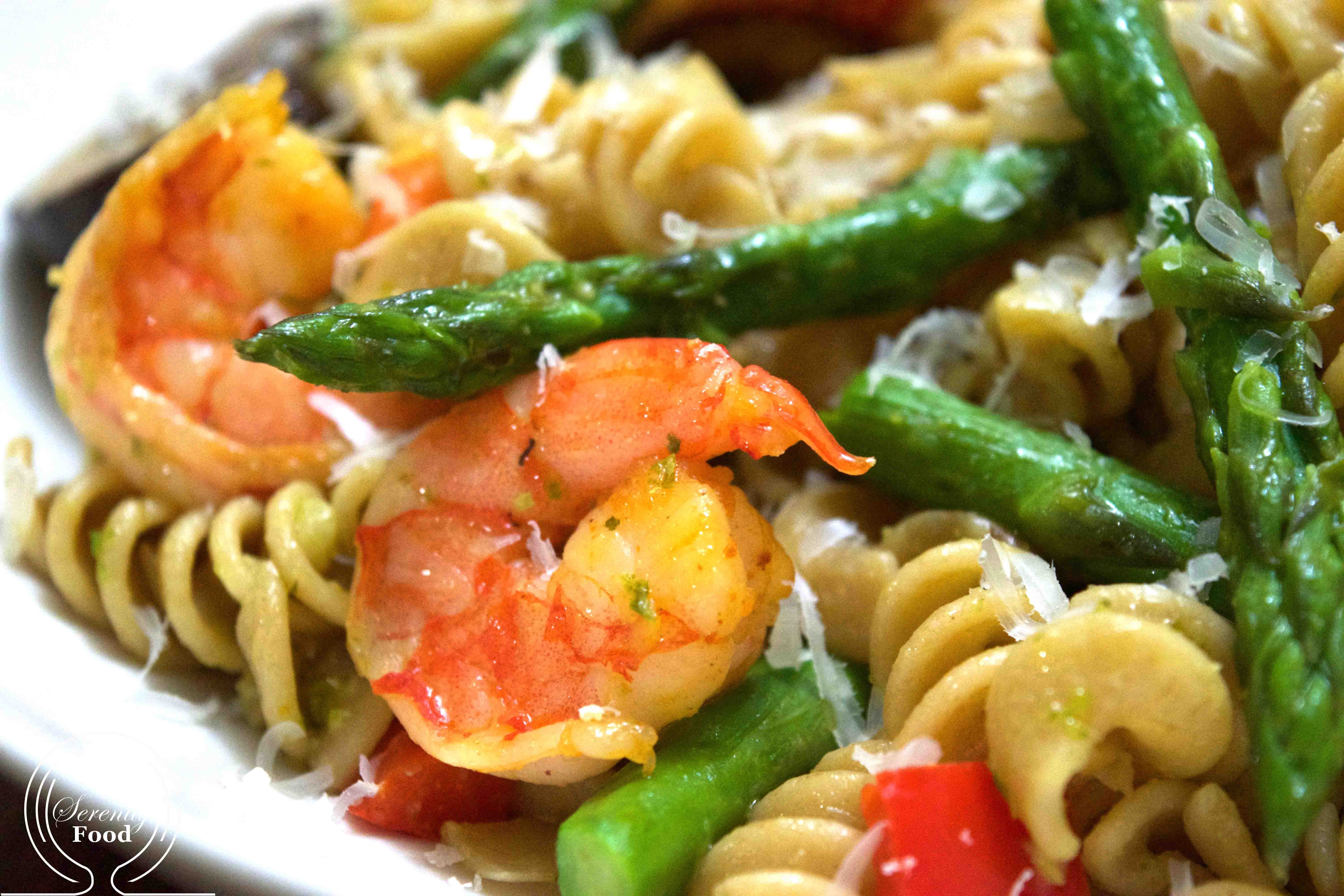 Shrimp and Veggie Pesto Pasta | Weeknight Staple - Serenity Food