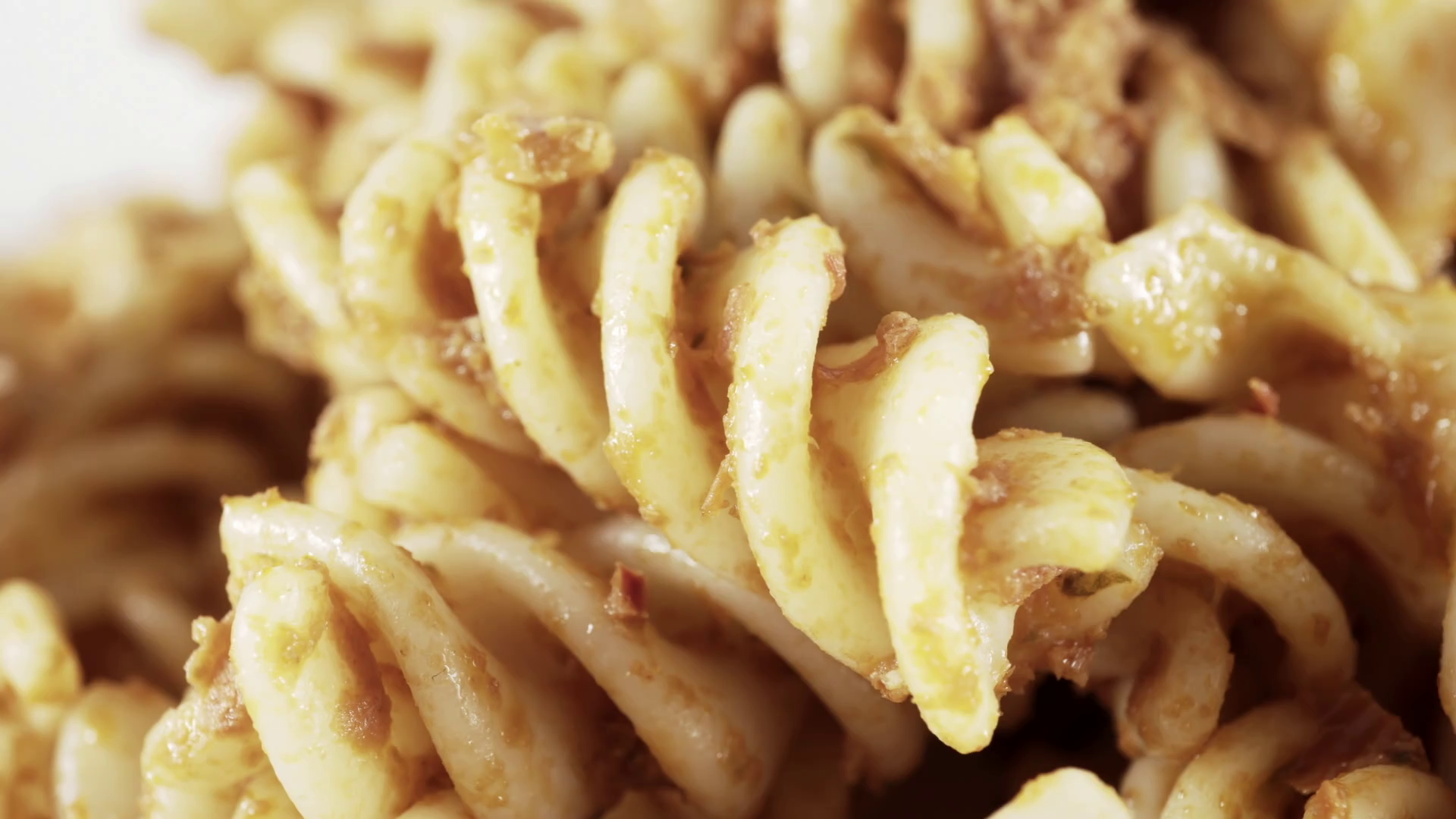 Pasta meal extreme close up stock footage. Fusilli Pasta Twists ...