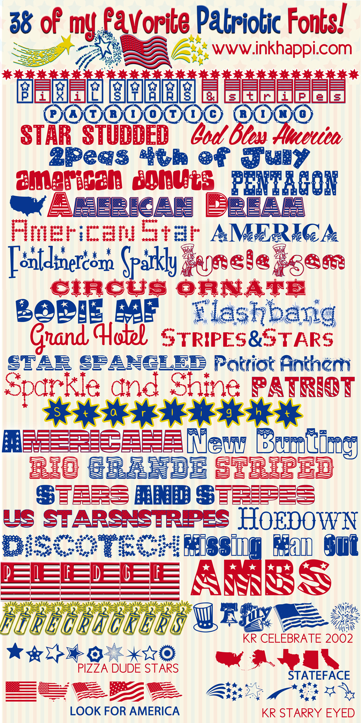 Patriotic Fonts! Here's 38 of the best free Patriotic Fonts - inkhappi