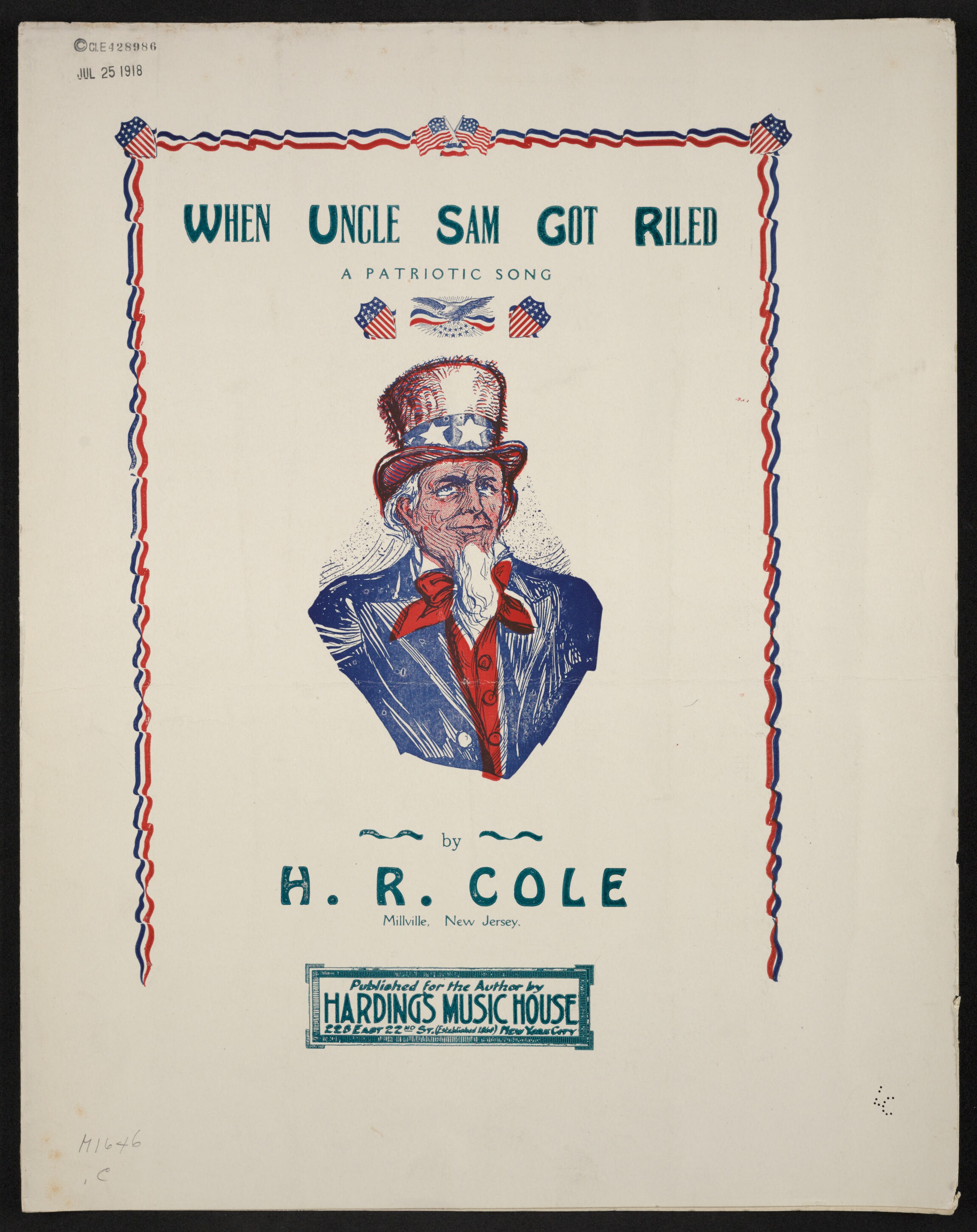 When Uncle Sam got riled patriotic song | Library of Congress