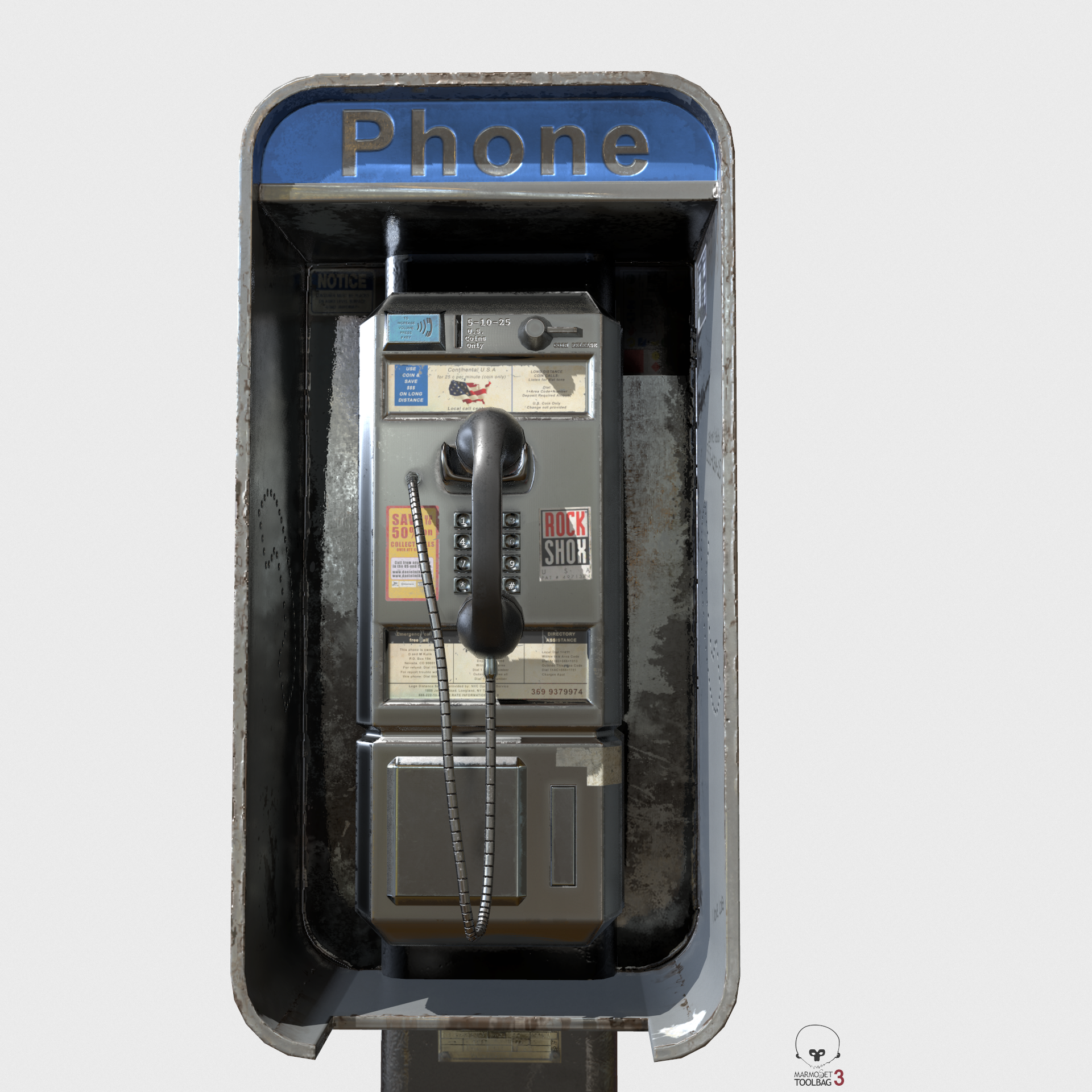 New York Payphone Booth PBR by Cerebrate | 3DOcean