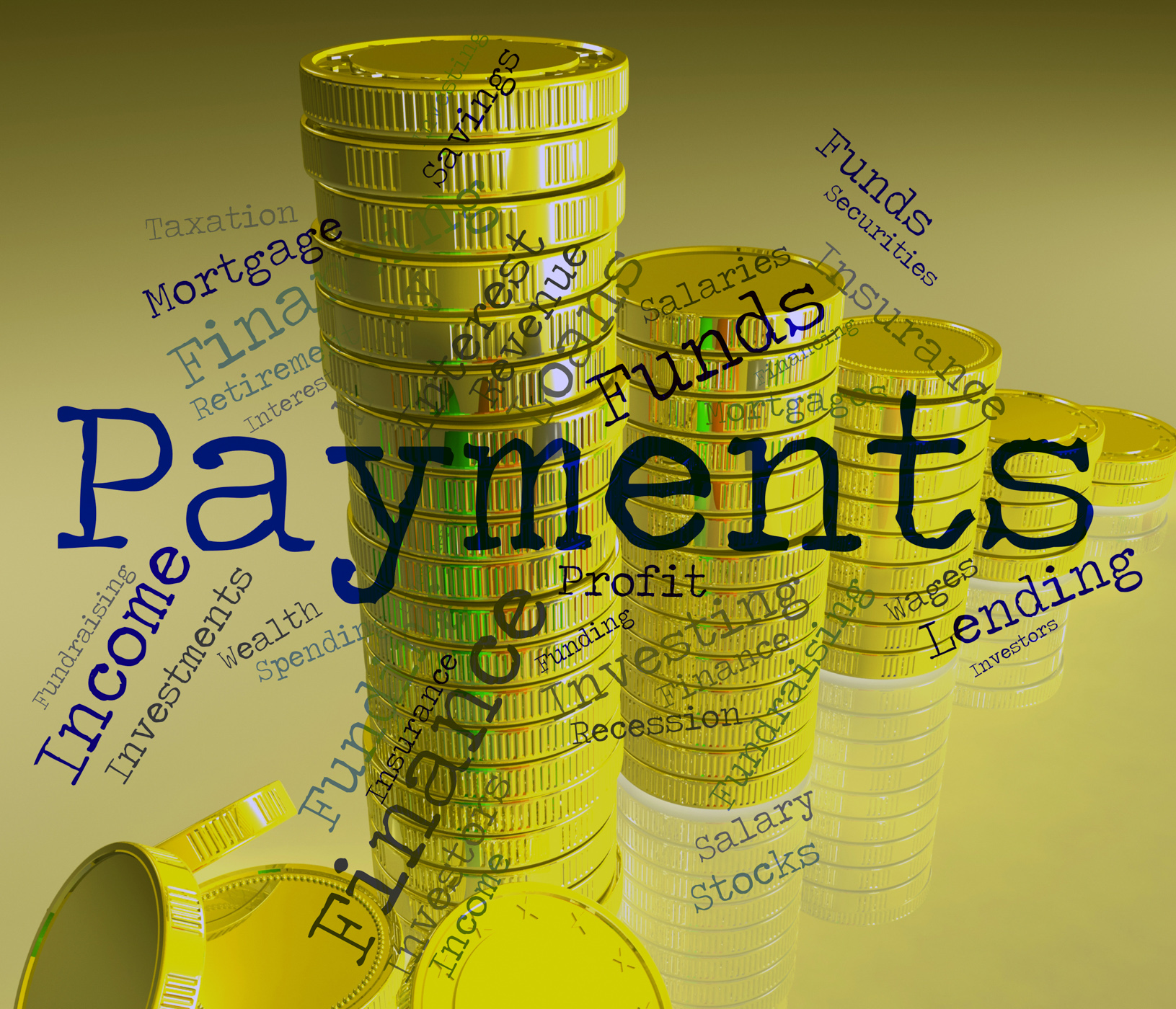 Payments word shows pays bill and instalment photo