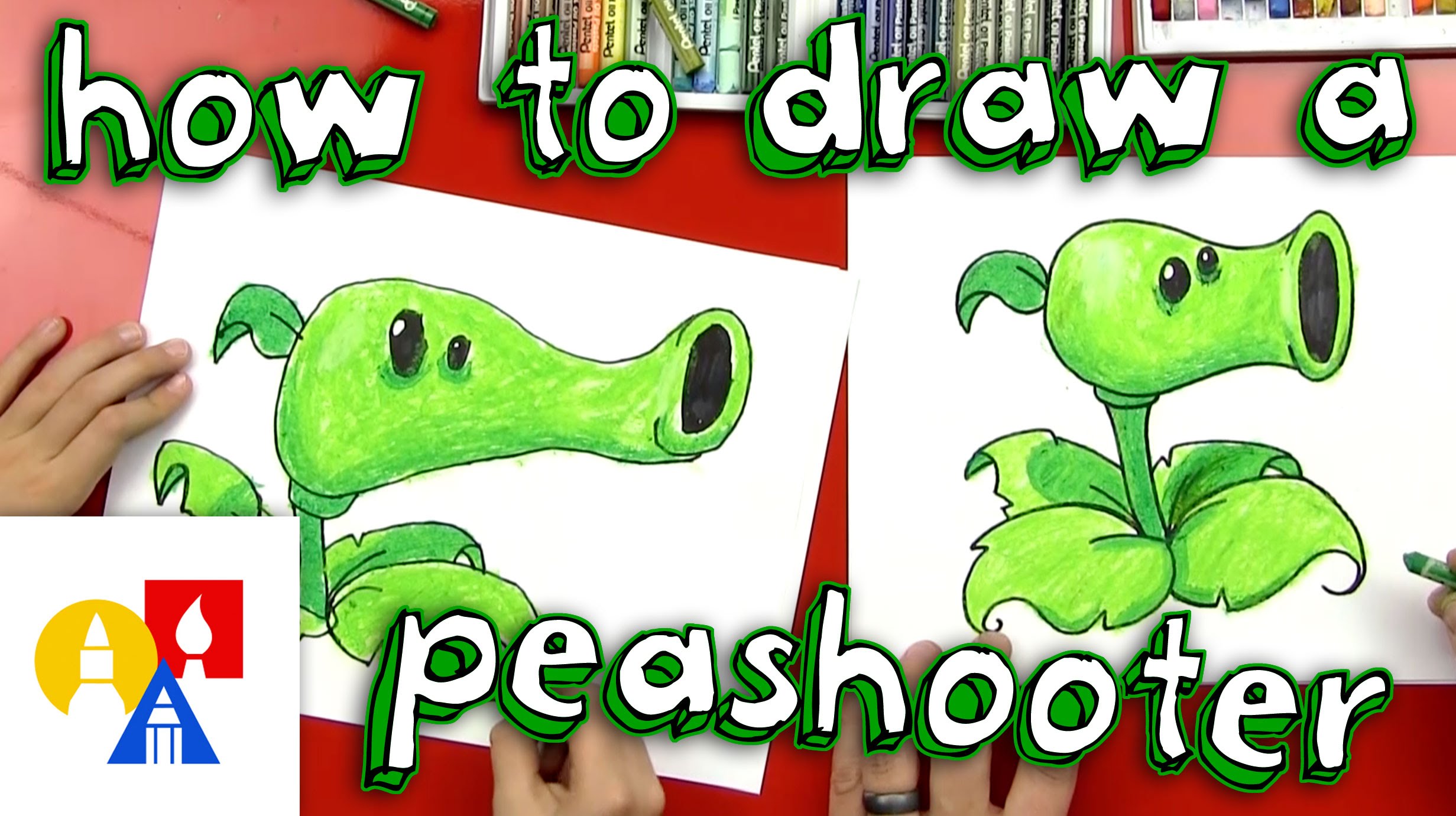 How To Draw A Peashooter (Plants vs Zombies) - YouTube