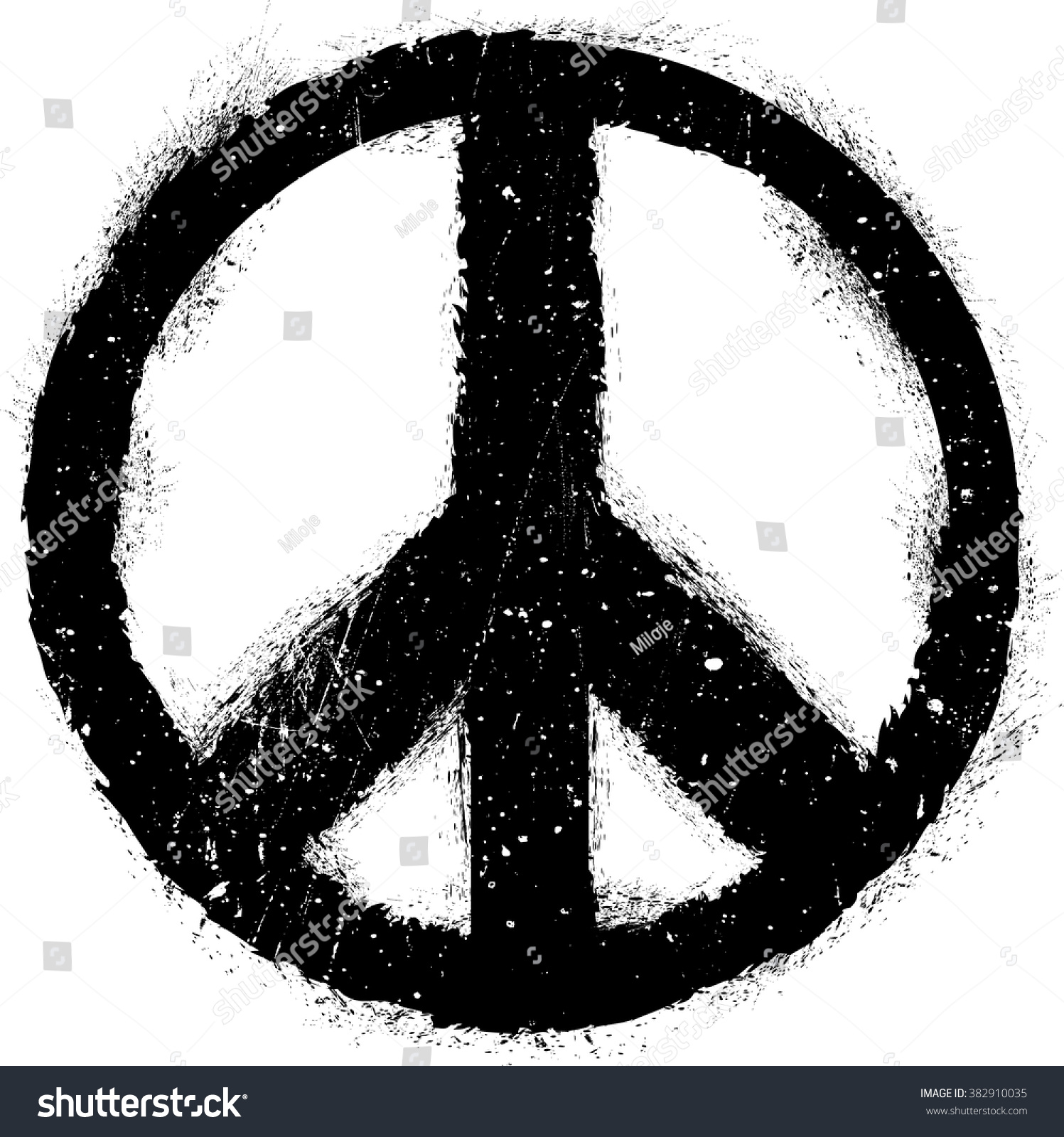 Peace Symbol Vector Grunge Styleelement Your Stock Vector 382910035 ...