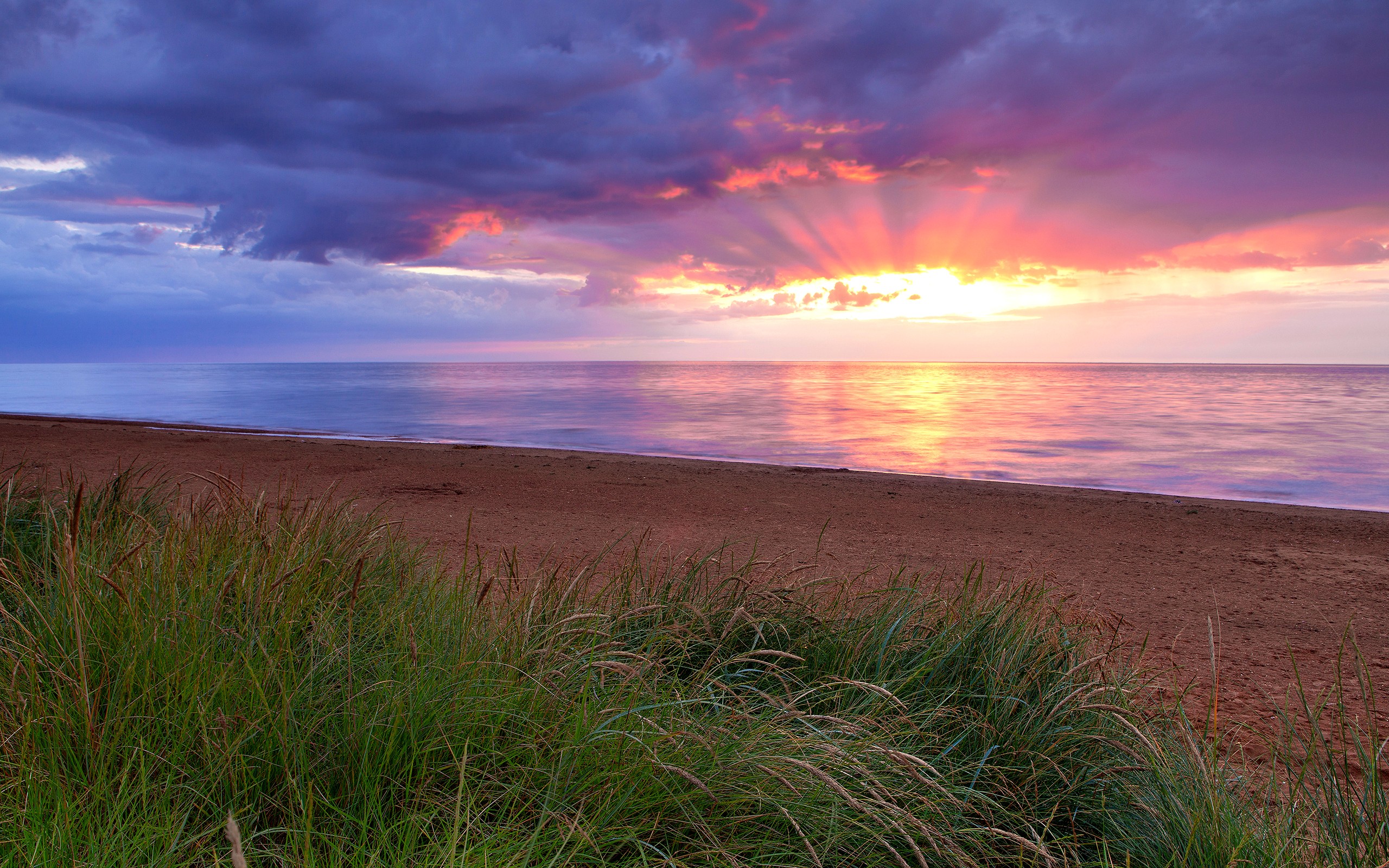 Beaches: Sunlight Beautiful Beach Sea Clouds Sunset Peaceful Purple ...