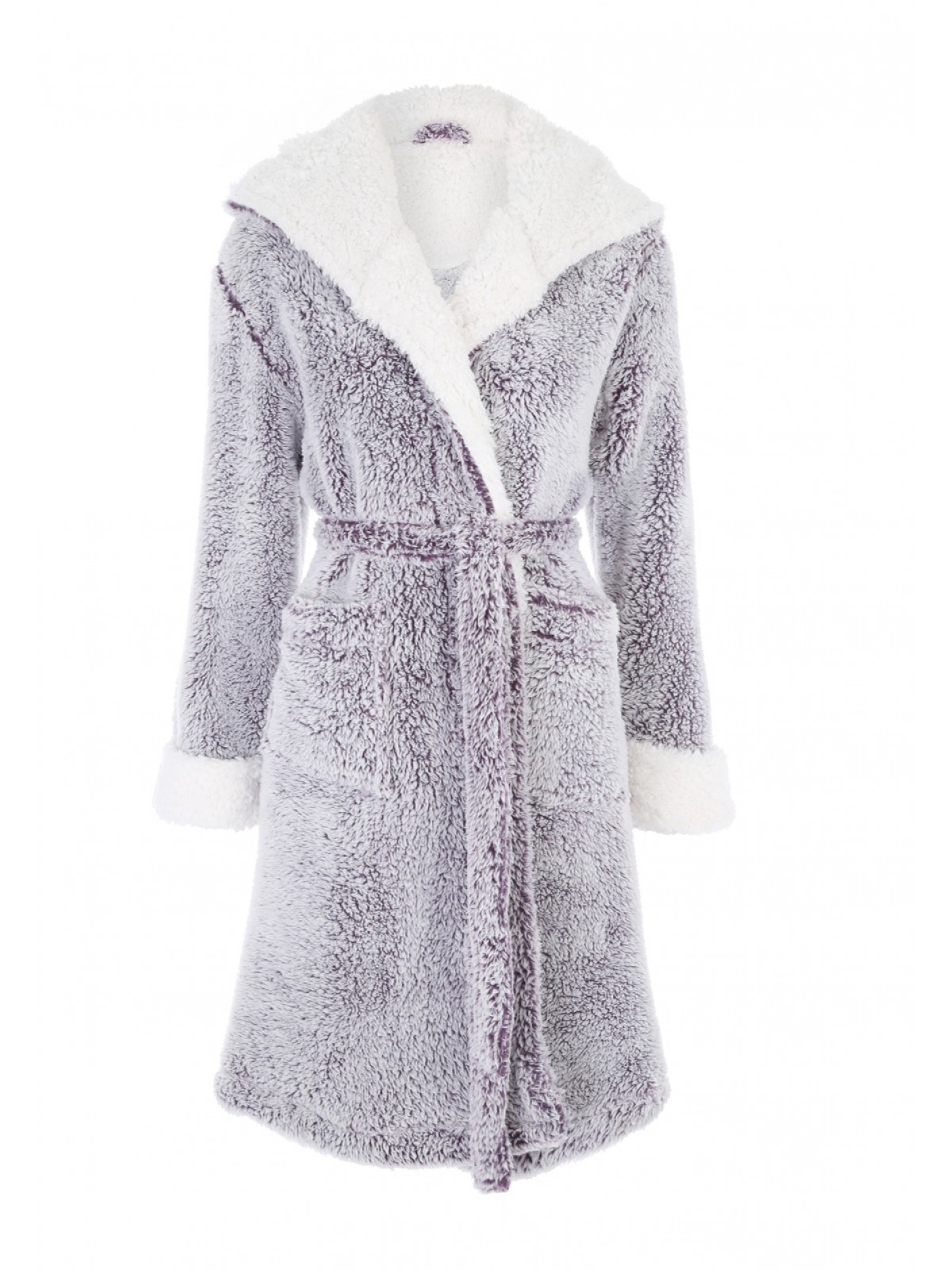 Womens Purple Fluffy Dressing Gown | Peacocks
