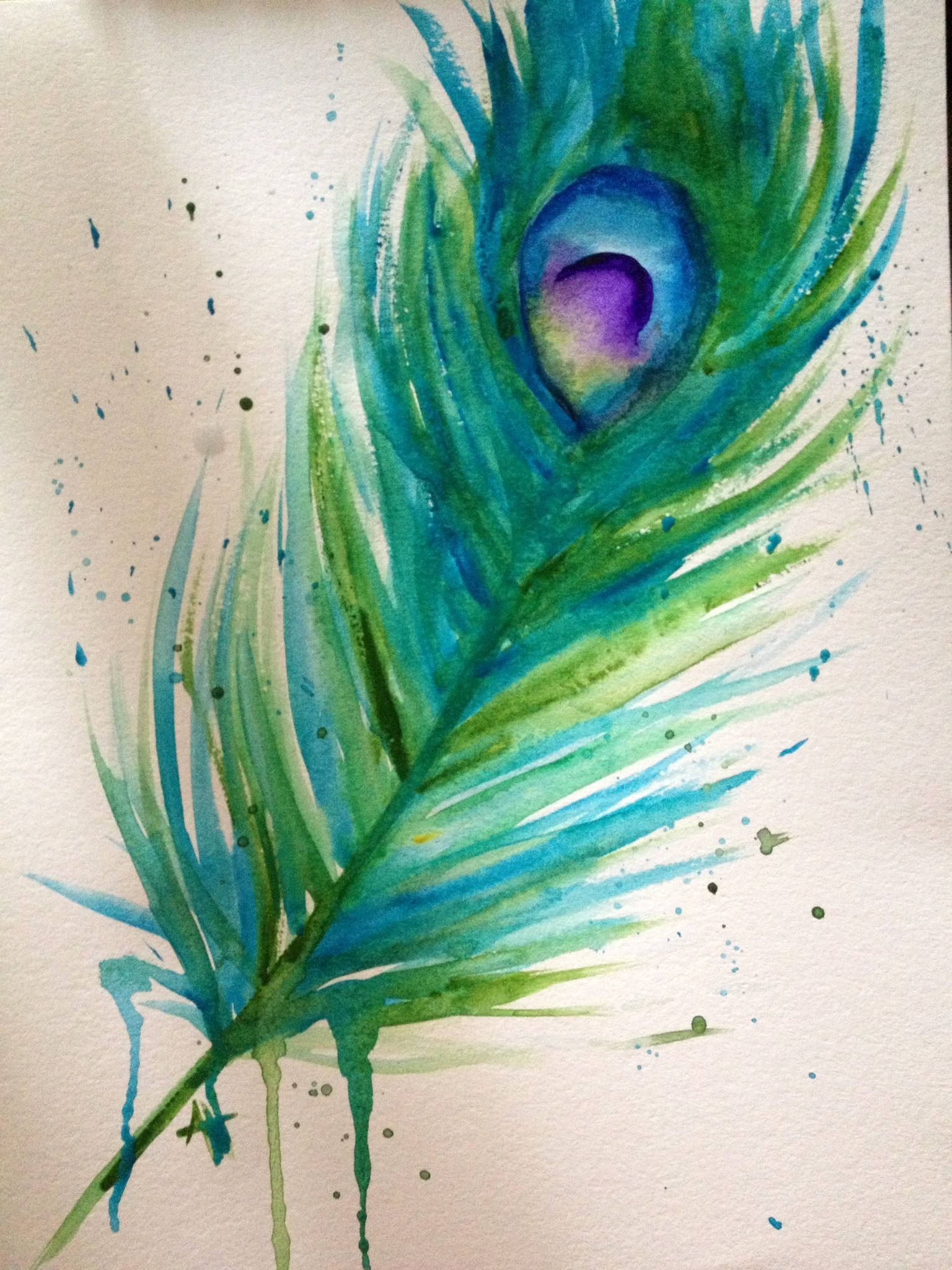 Watercolor peacock feather art | Art | Pinterest | Watercolor ...