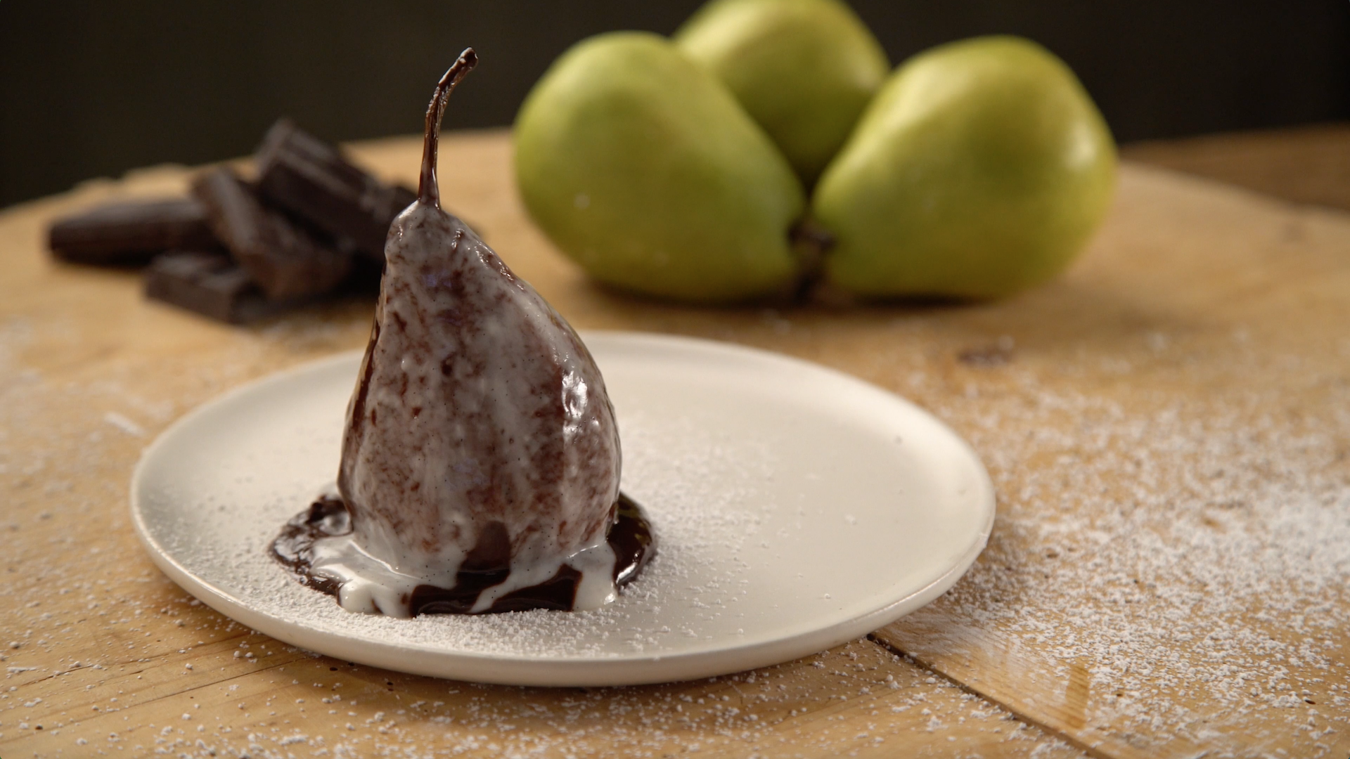 Chocolate Poached Pear ~ Recipe | Tastemade