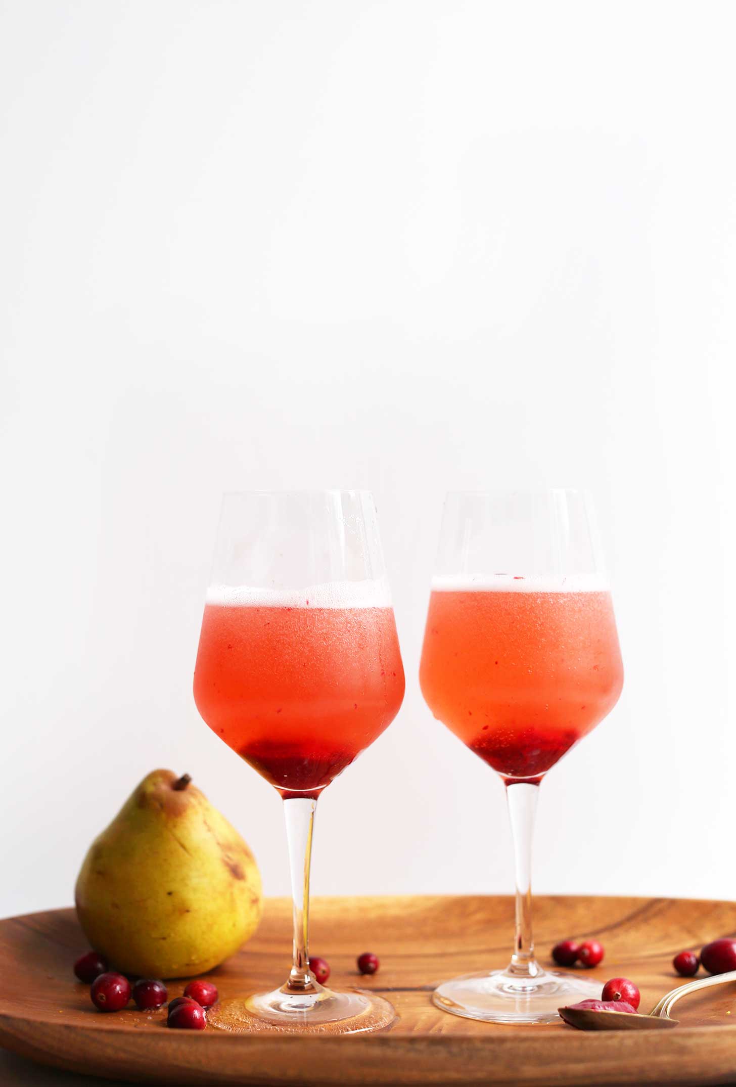 Pear & Cranberry Champagne Cocktail | Minimalist Baker Recipes