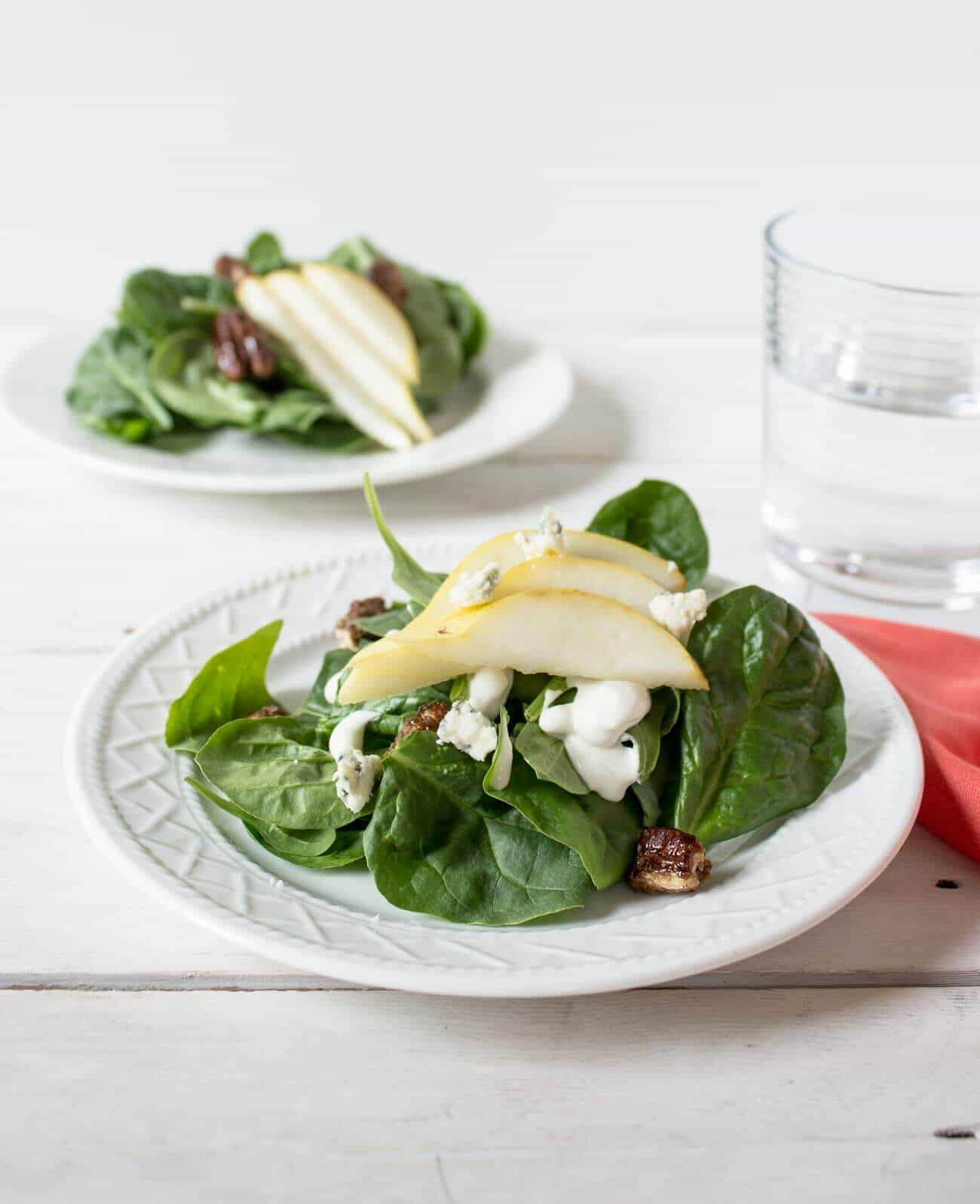Spinach, Pear and Blue Cheese Salad - Beyond The Chicken Coop