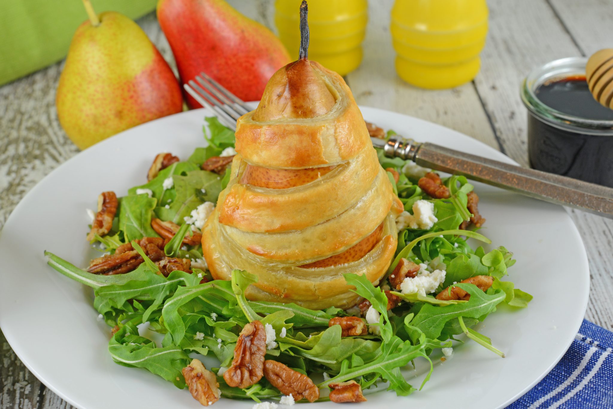 Pear Salad with Candied Walnuts - An Easy Puff Pastry Appetizer