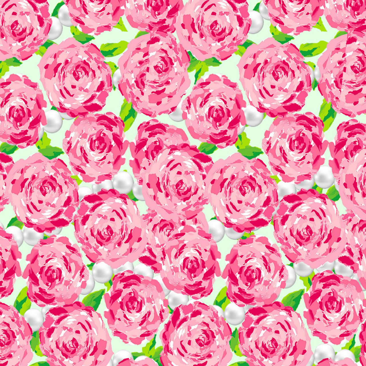 Pearl roses seamless pattern photo