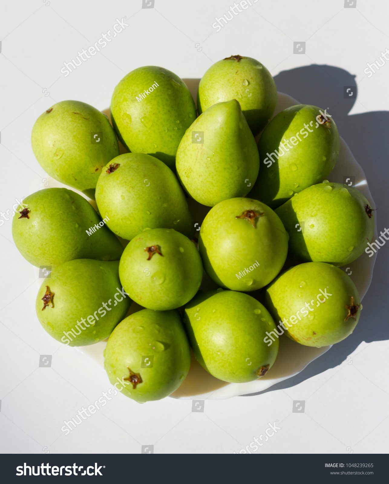 Fourteen Fresh Green Pears Delicious Fruit Stock Photo (Royalty Free ...