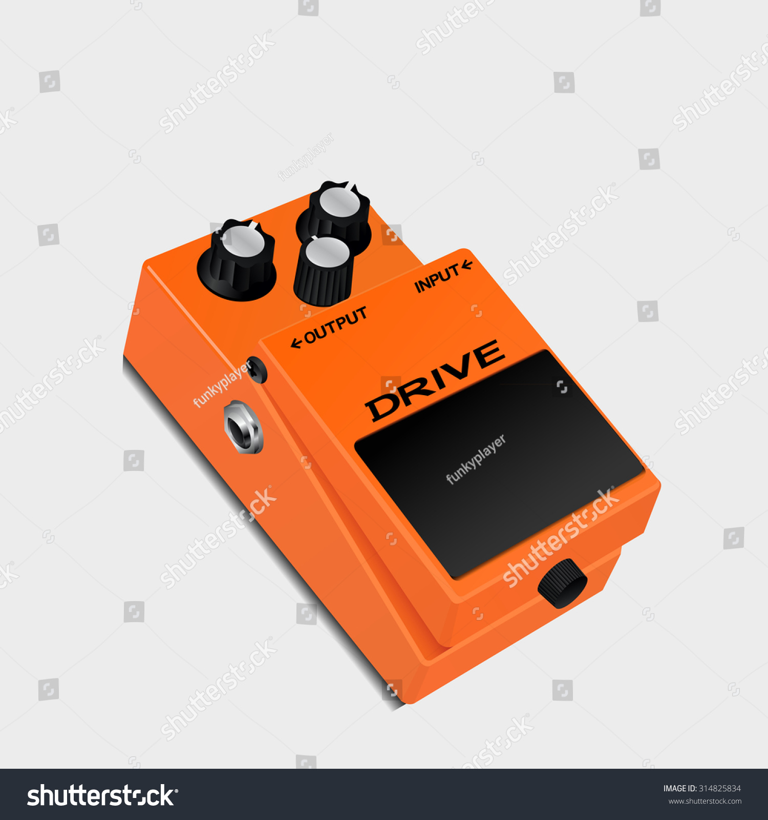 Guitar Drive Pedal On White Background Stock Photo (Photo, Vector ...