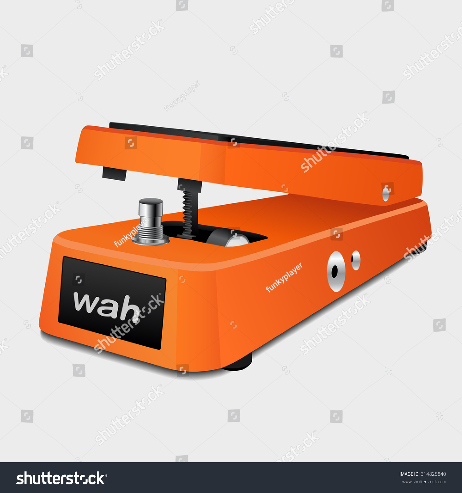 Guitar Wah Pedal On White Background Stock Vector 314825840 ...