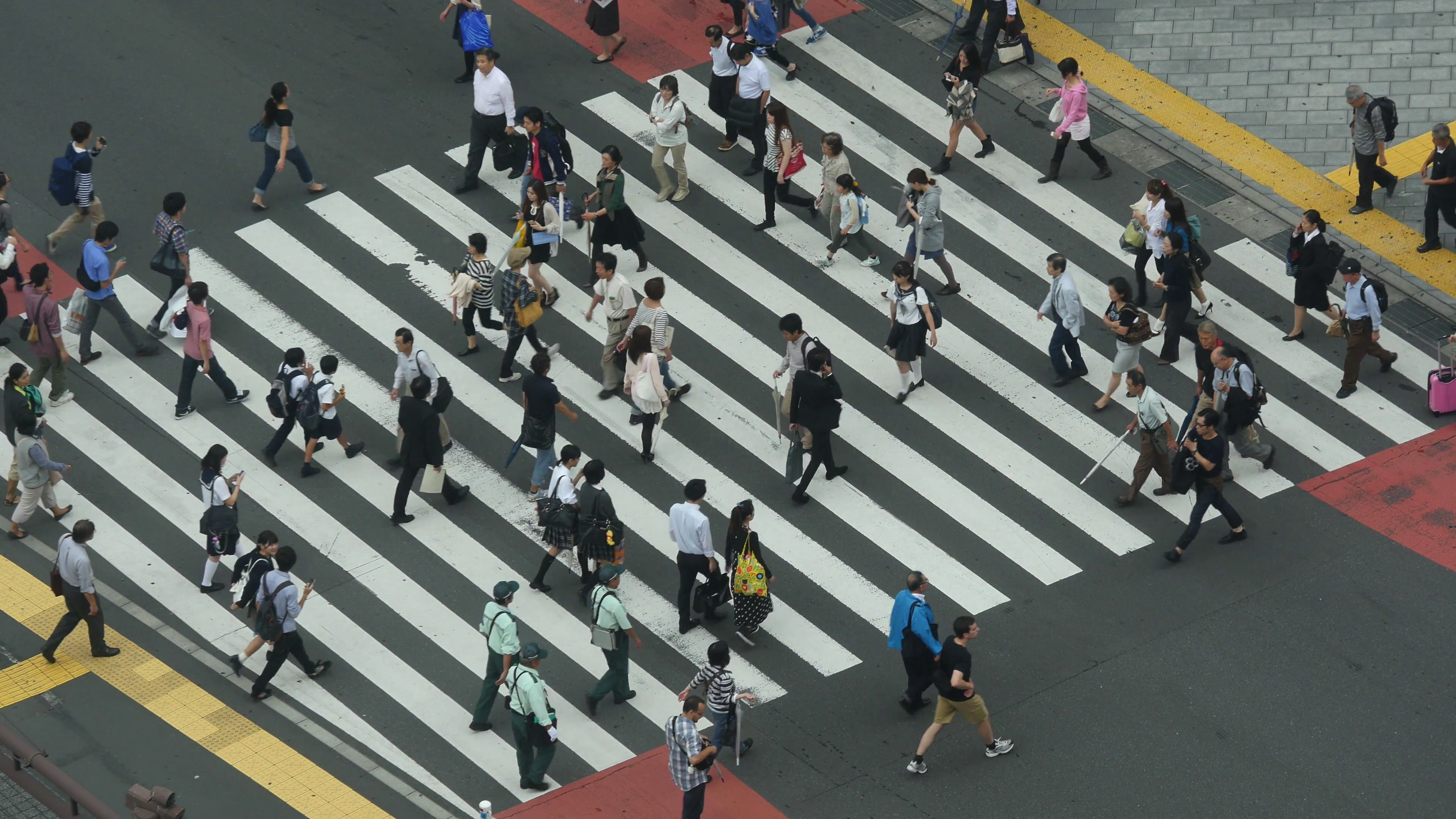 Busy Shibuya Pedestrian Crossing From Above - , Tokyo Japan Stock ...