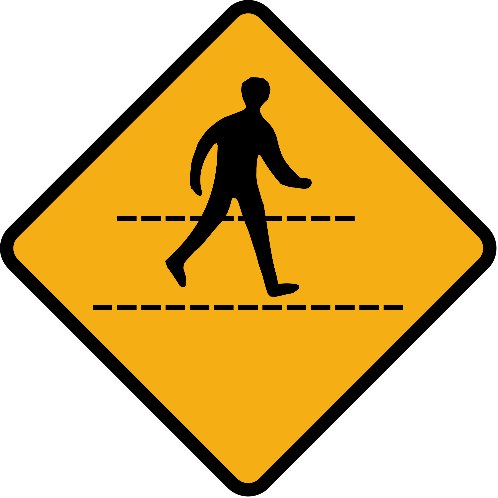 File:Diamond road sign pedestrian crossing ahead.svg - Wikimedia Commons