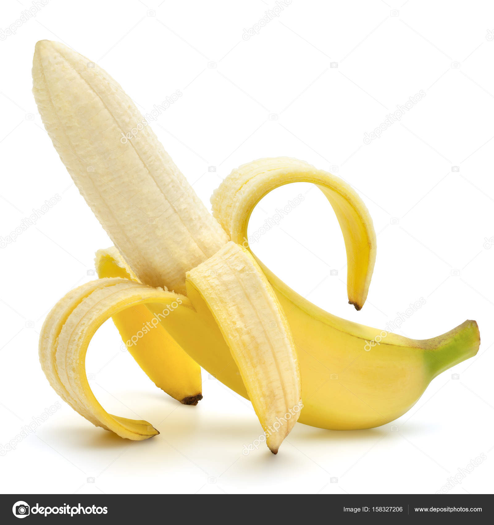 Half peeled banana. — Stock Photo © jurisam #158327206