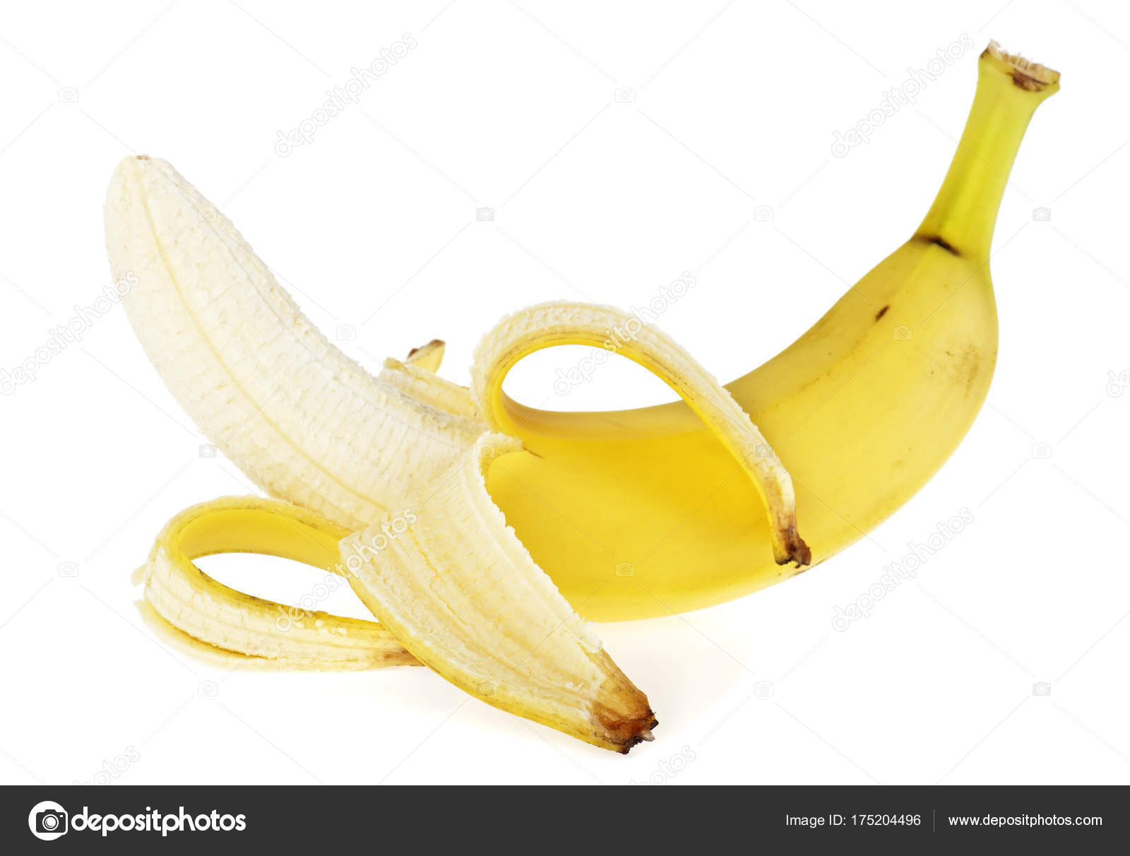 Peeled banana on a white background — Stock Photo © domnitsky.yar ...