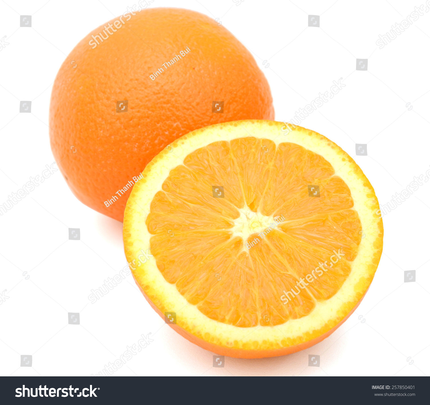 Fresh Juicy Navel Oranges Isolated On Stock Photo (Royalty Free ...