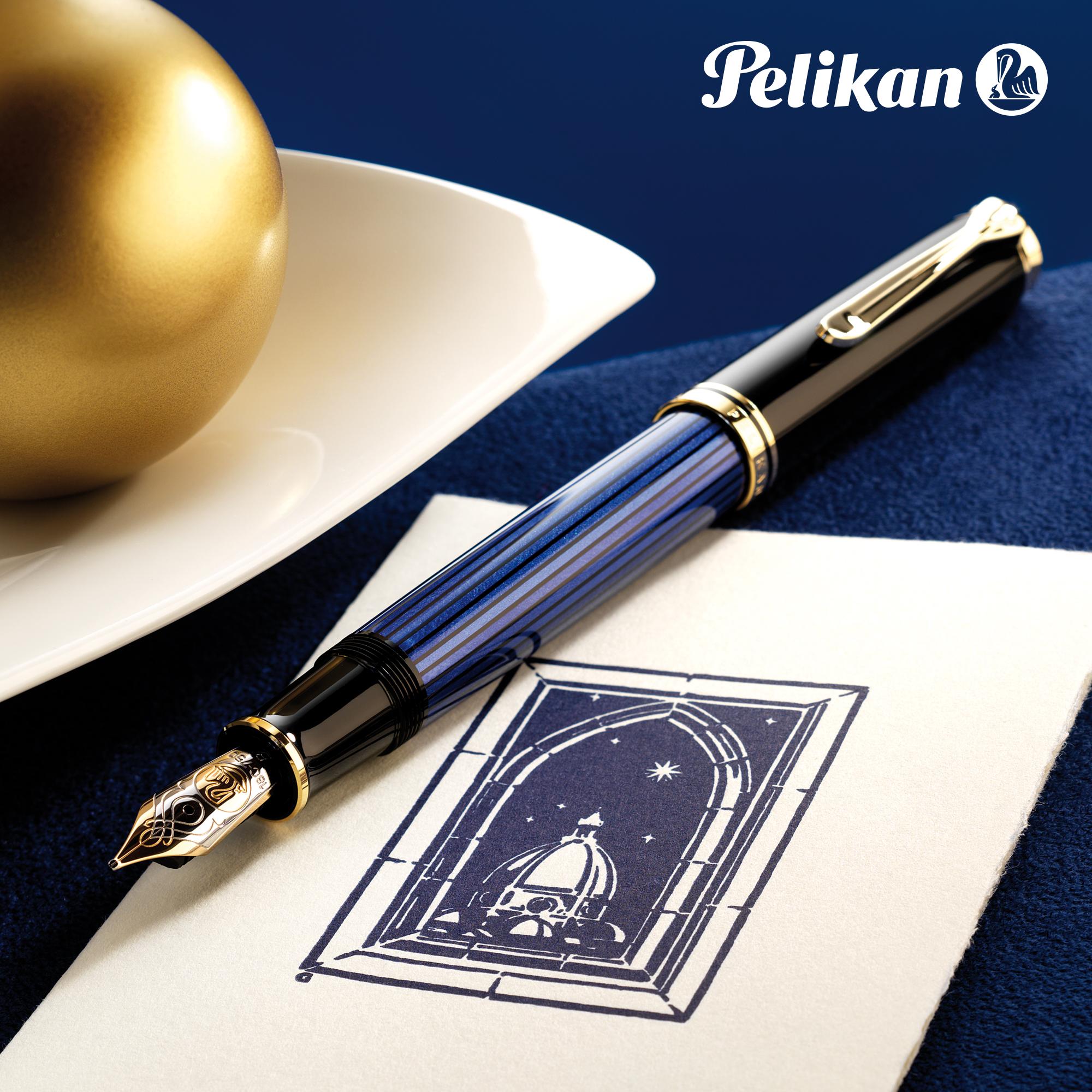 Pelikan M800 Fountain Pen - Blue Stripe - The Nibsmith