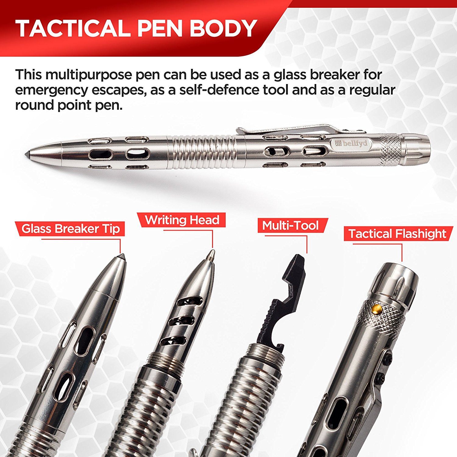 BellFyd Tactical Pen for Personal Protection and Self Defense - EDC ...