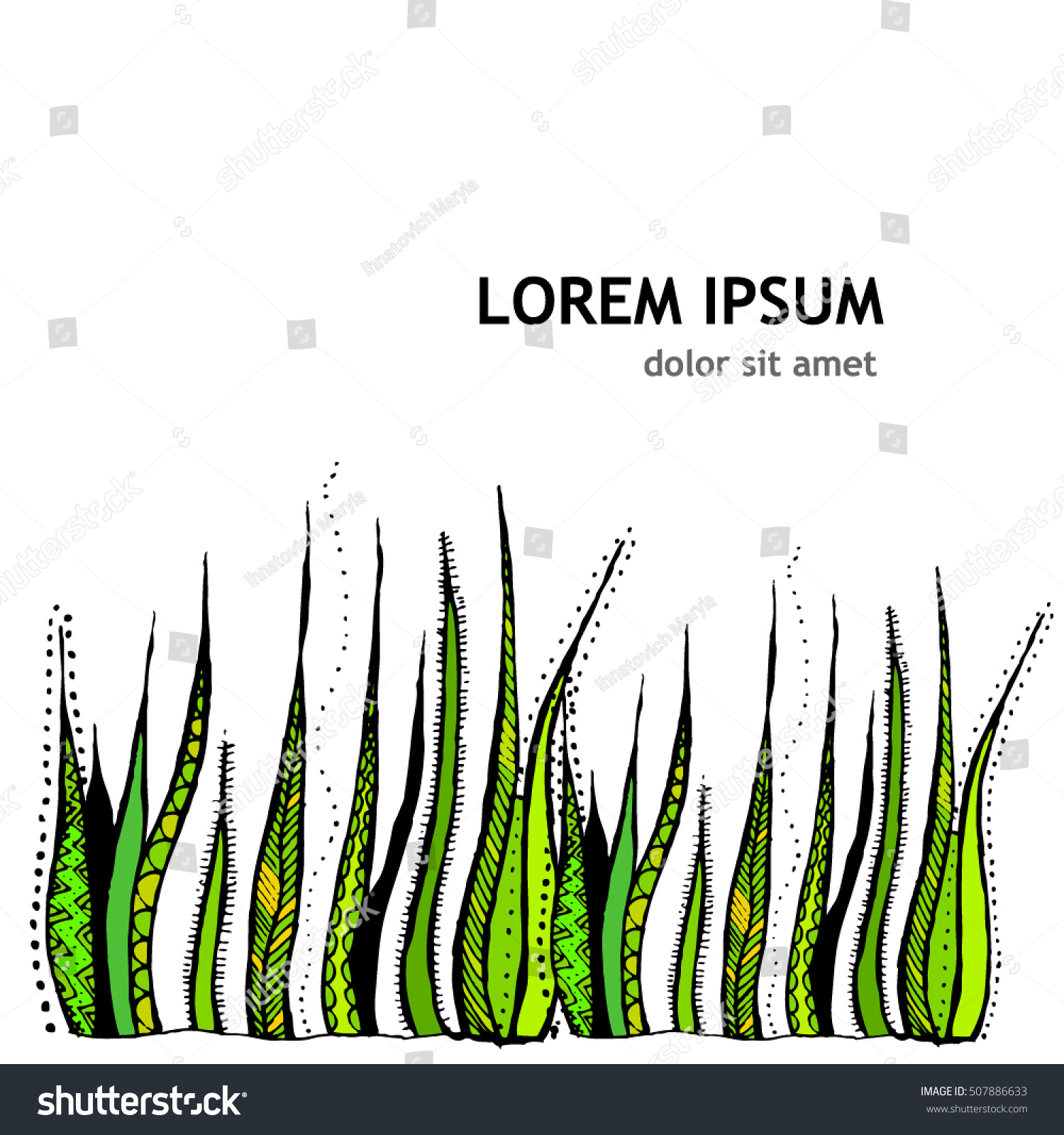 Grass Abstraction Background Drawing Pen Vector Stock Vector ...