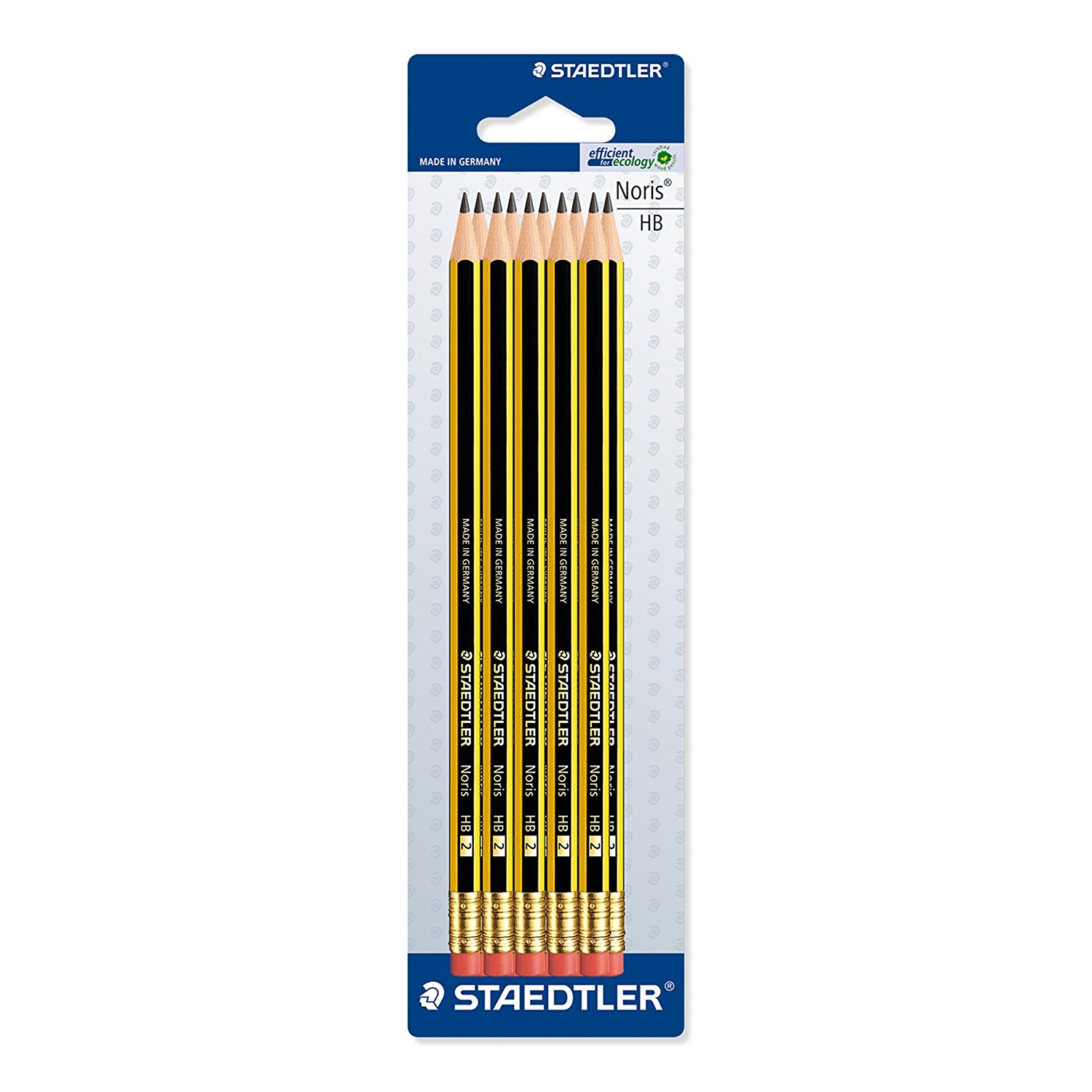 Staedtler Noris 122 HB Pencil with Eraser tip (Pack of 10): Amazon ...