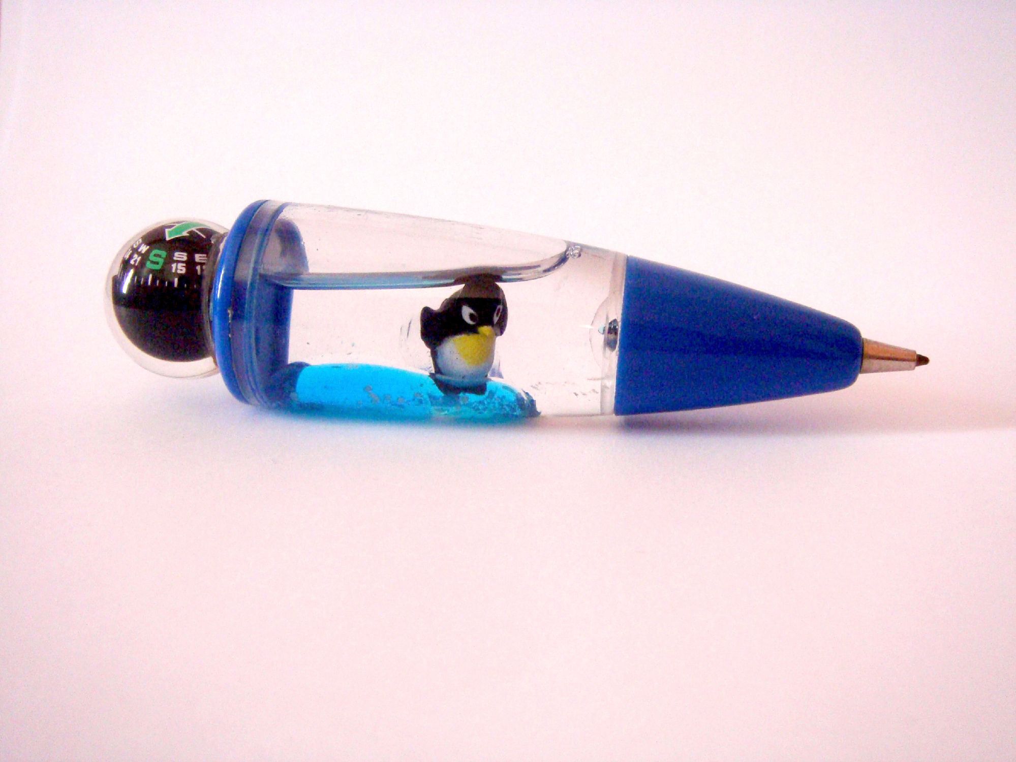 Penguin blue ball pen photo
