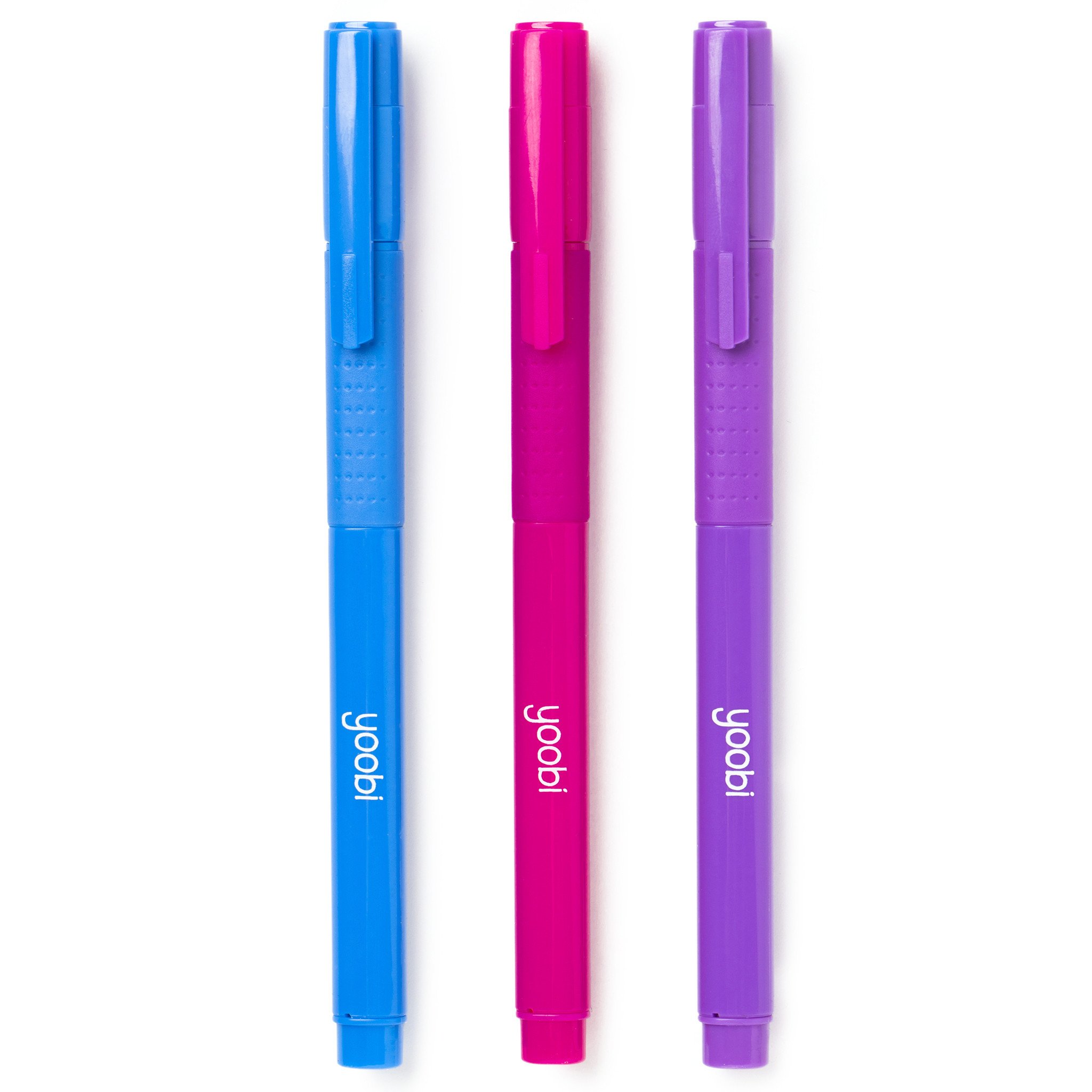 Assorted Color Gel Pens, 3 Pack - Colored Ink - Yoobi